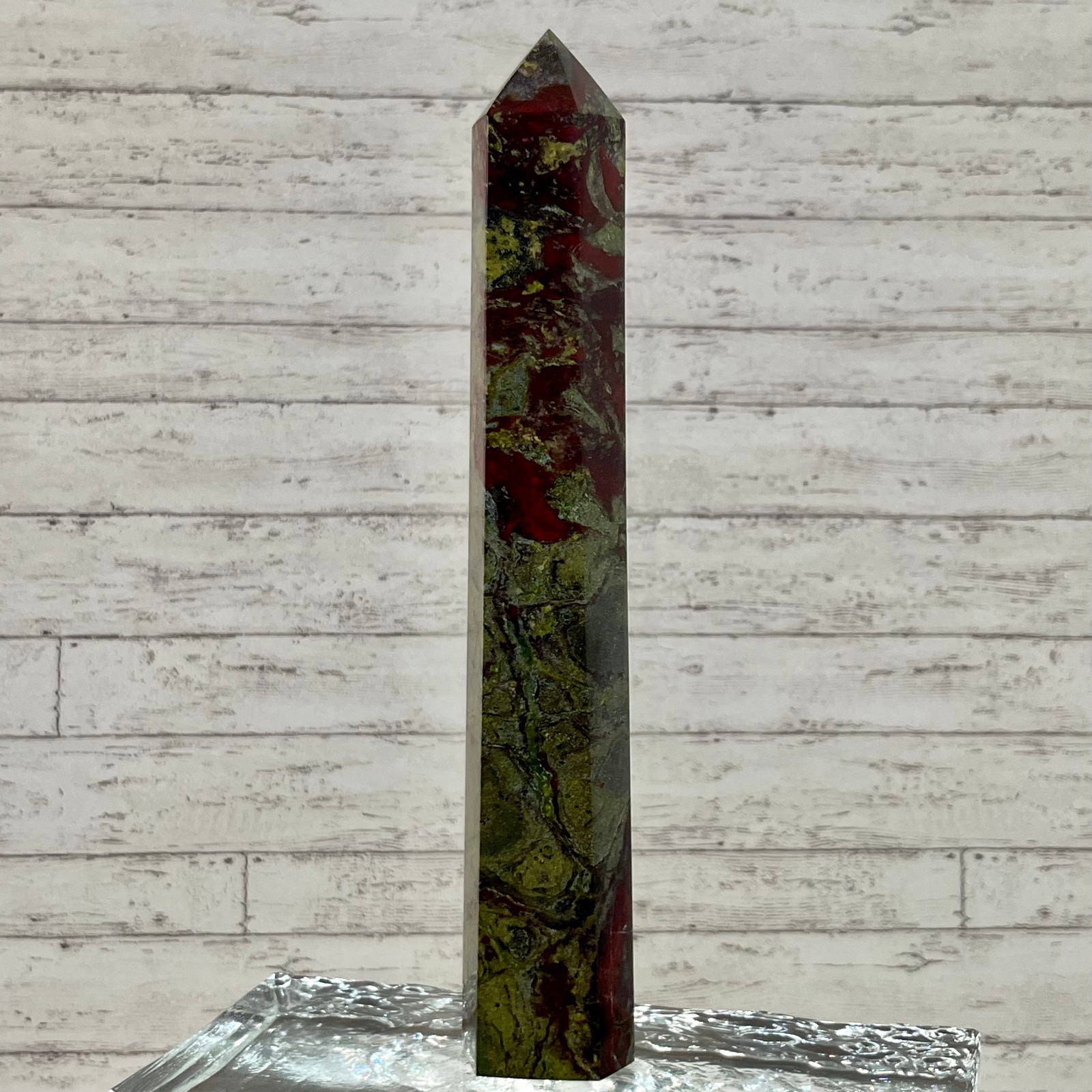 Bloodstone Crystal Tower Point Home Office Feng Shui Desk Decor Gift 821 g