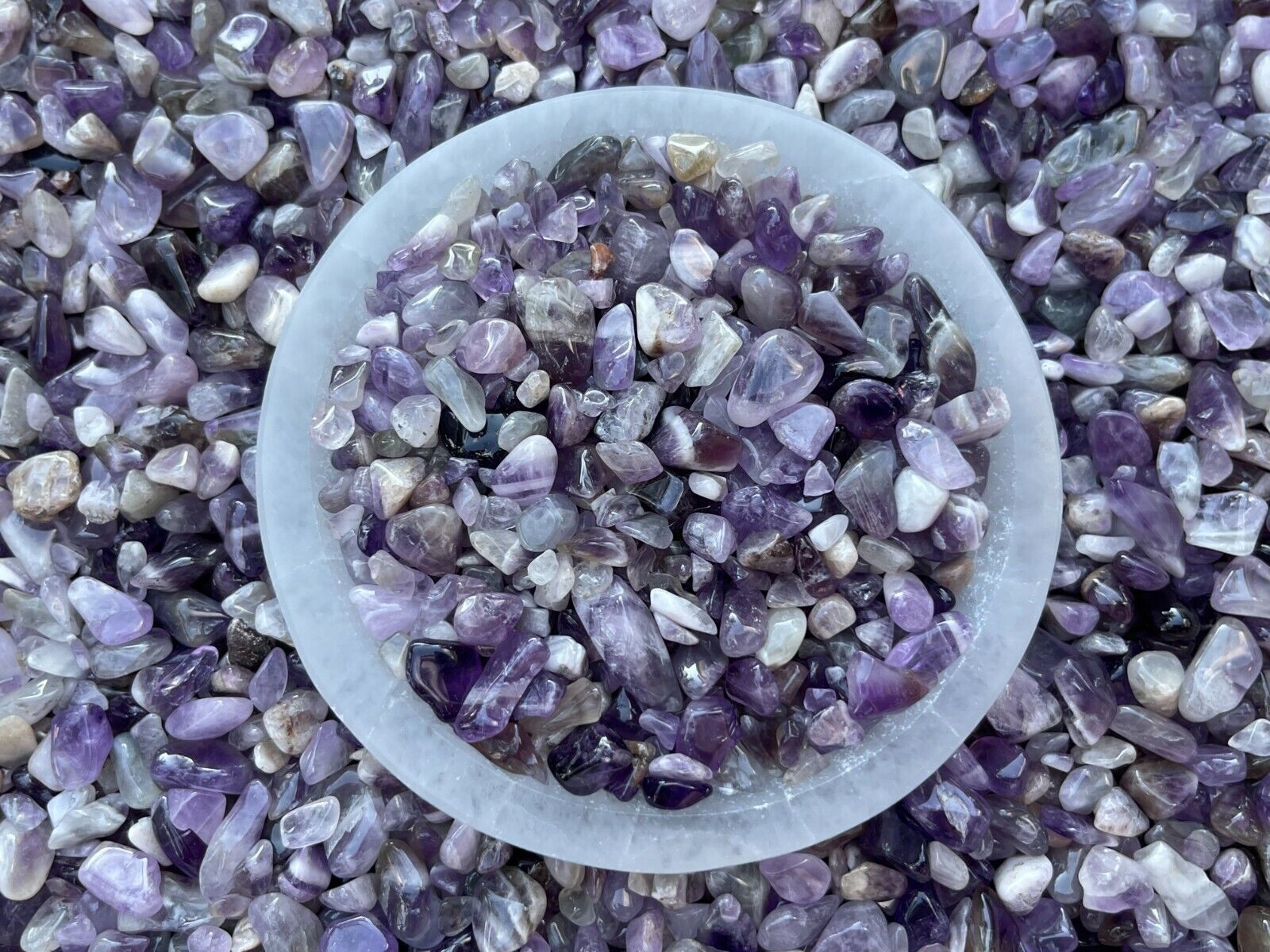 Grade A++ Chevron Amethyst Semi Tumbled Gemstone Chips 5-13mm,Wholesale Bulk Lot