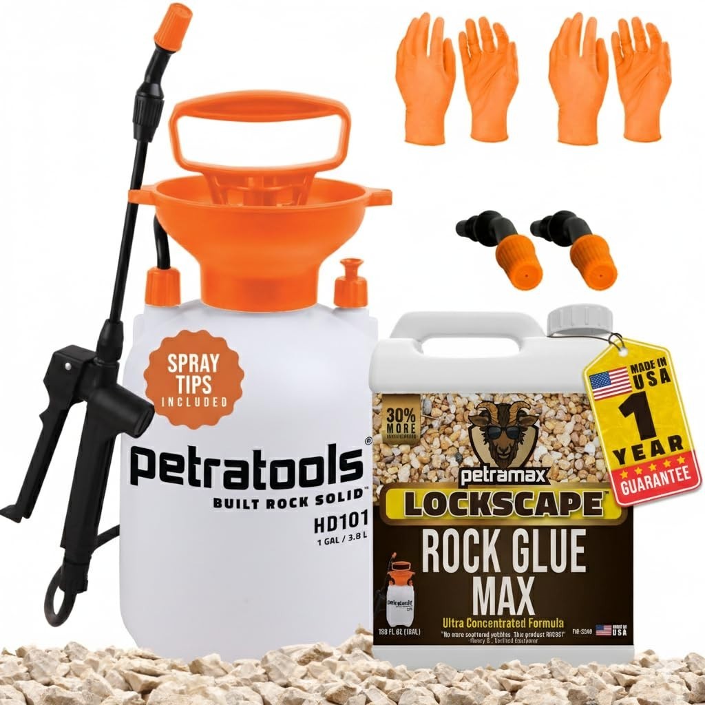 Lockscape Sticky Rock or Sticky Mulch Glue for Landscaping with Sprayer 1 Gal…
