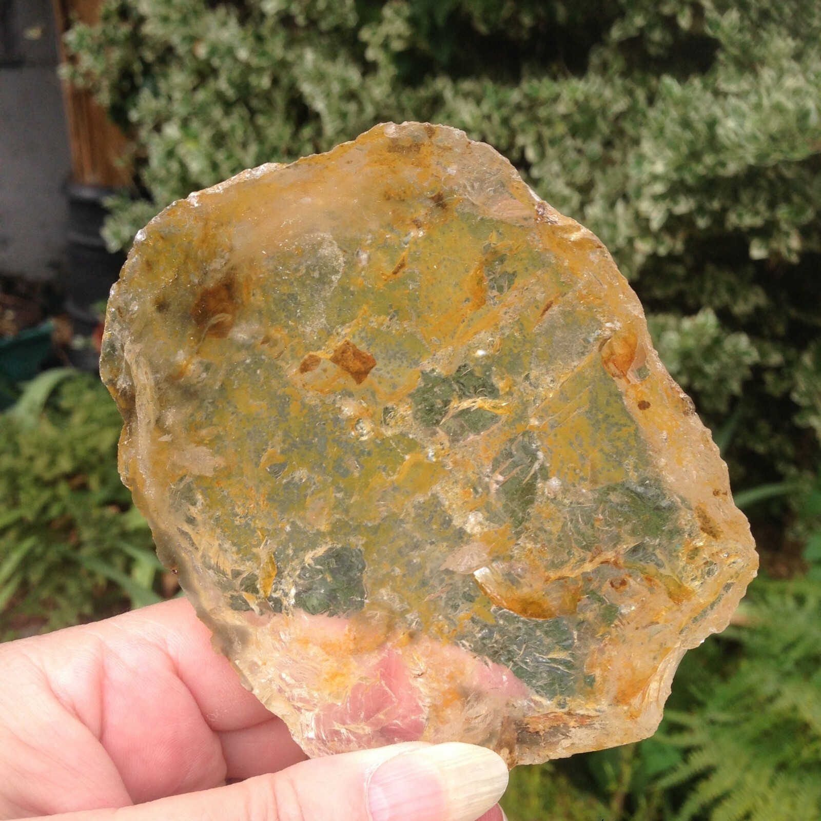 Clear Quartz Crystal Alluvial Rock Part Polished Pebble 322g 10×8.31×2.4cm