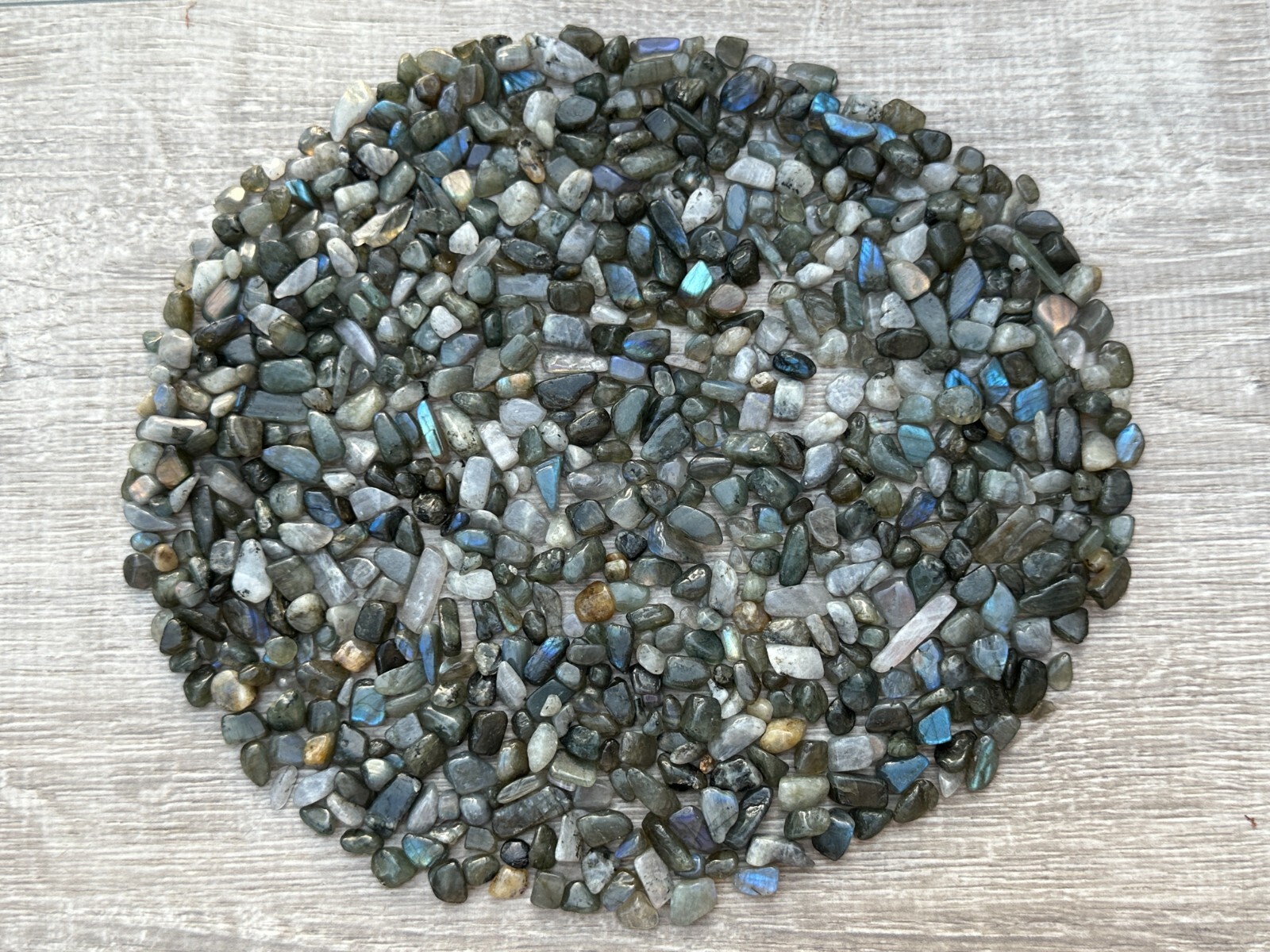 Grade A++ Blue Labradorite Semi Tumbled Gemstone Chips 5- 15mm, Wholesale Lots