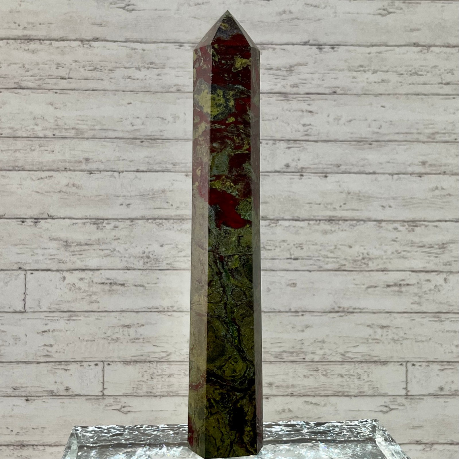 Bloodstone Crystal Tower Point Home Office Feng Shui Desk Decor Gift 821 g