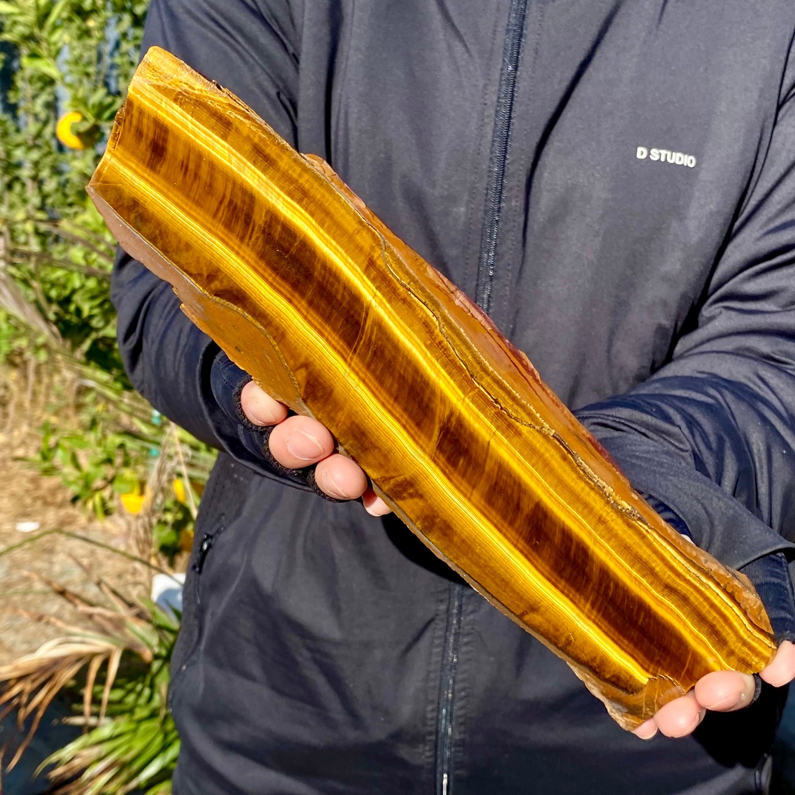 390G Natural Golden Tiger Eye Stone Flake Rough Mineral Specimen Quartz Crystal