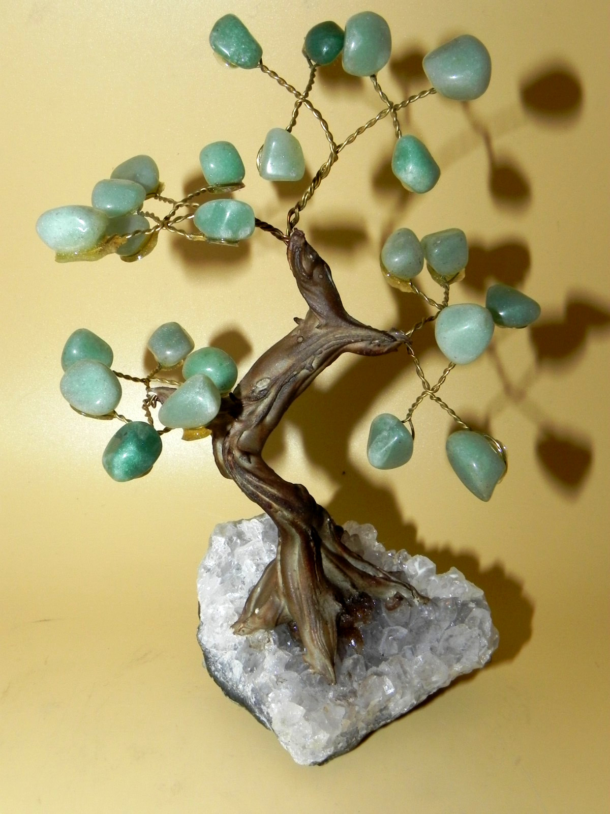 Amethyst Quartz Cluster Aventurine Tree Protection Healing! Handmade