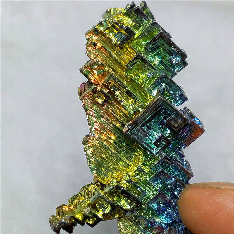 26.6g BISMUTH Crystal Cluster Iridescent Colorful Rainbow Hoppered From USA #C8