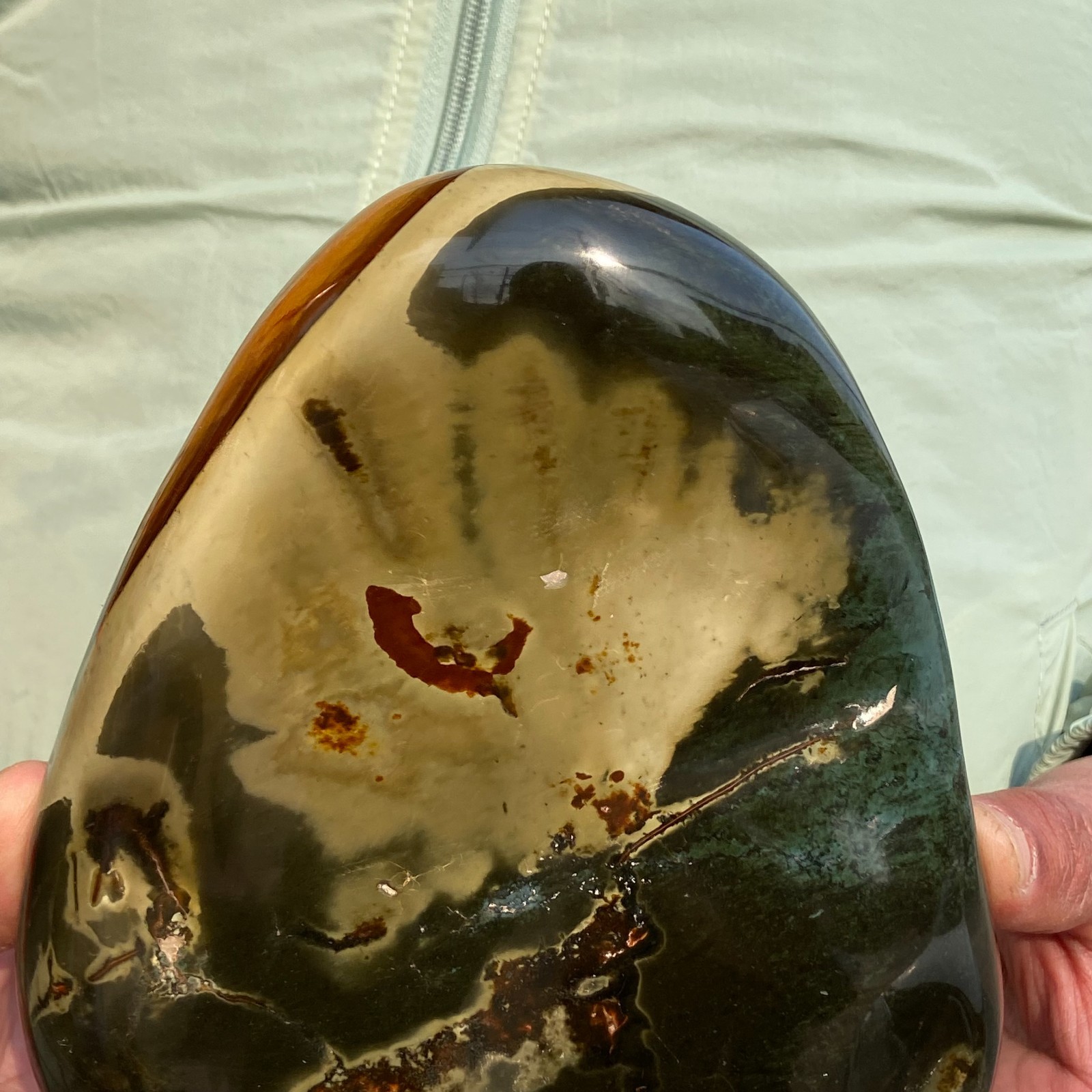 3.92LB Top Polychrome Ocean Landscape Jasper Stone Mineral Display Specimen