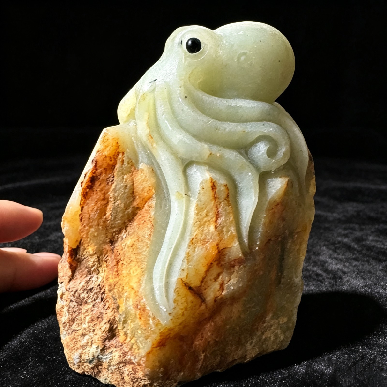 Hand Carved Amazonite Octopus Figurine – Sea Life Desk Decor Crystal Collectible