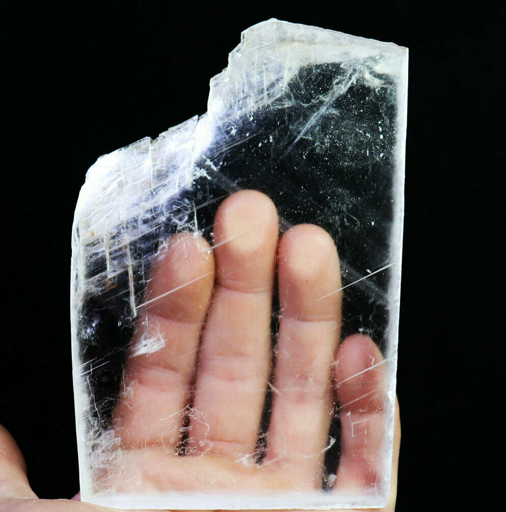 219g Natural Clear Selenite Slab Healing Quartz Crystal Reiki Gypsum Specimen