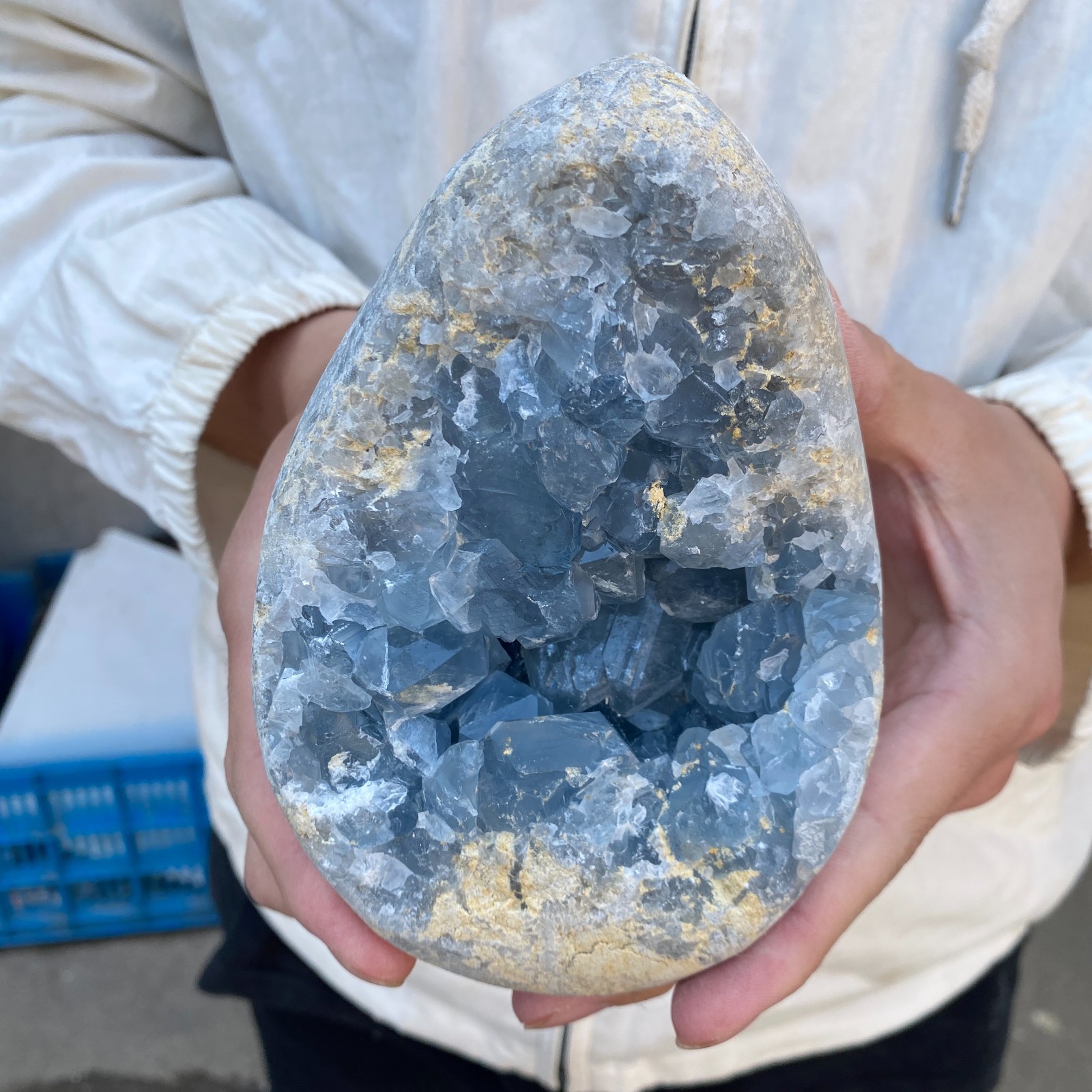 3.9LB Celestite Cluster Blue Geode Crystal Rock Yoga Meditation Reiki Decor