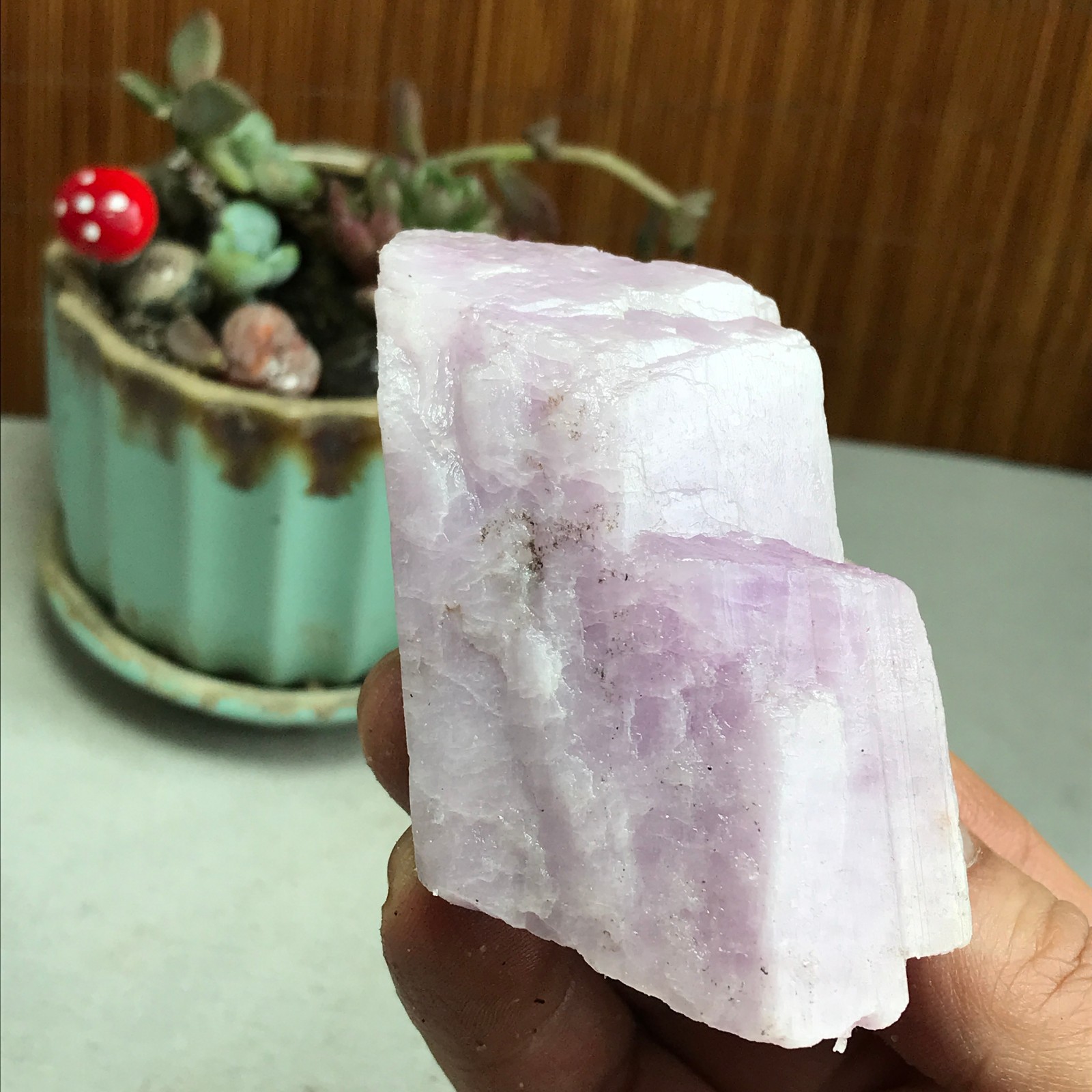 75-47-37mm NATURAL ROUGH KUNZITE PINK SPODUMENE CRYSTALS 207g A4612