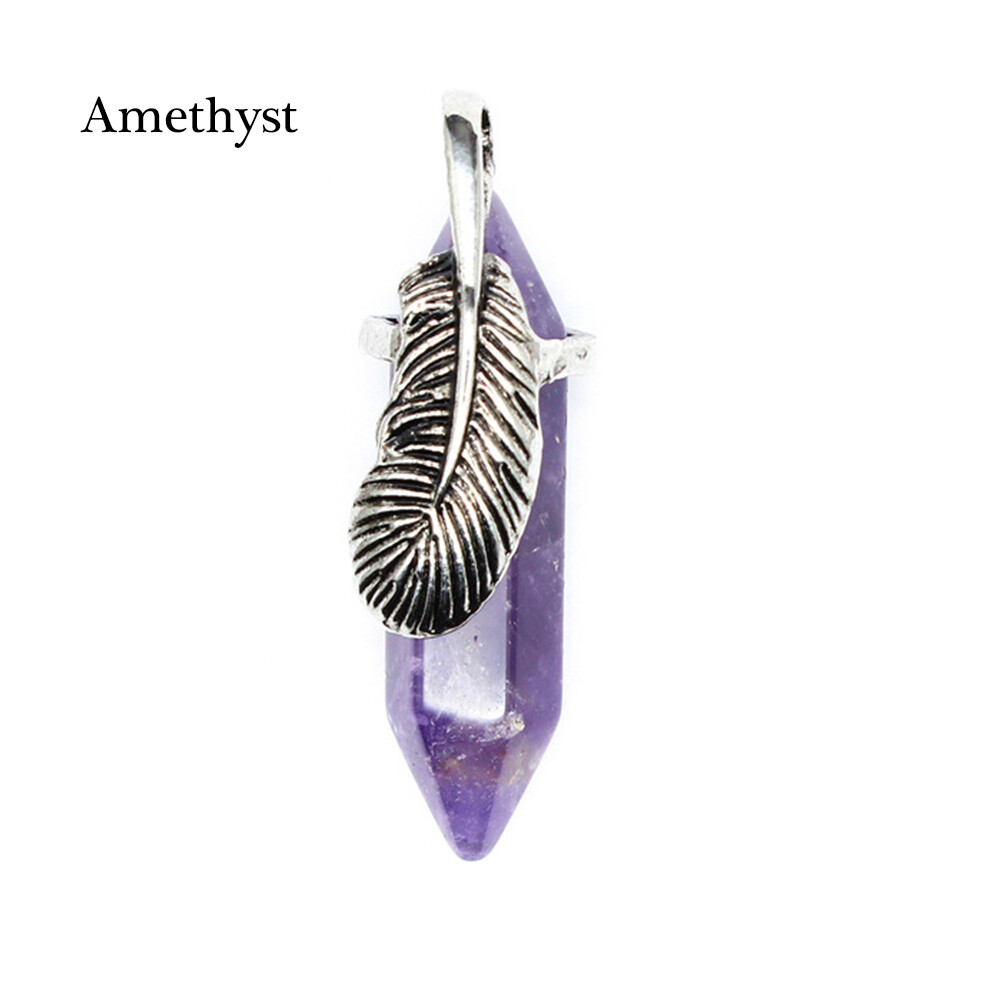 Natural Crystal Hexagonal Pendant Quartz Chakra Healing Point Necklace Jewelry