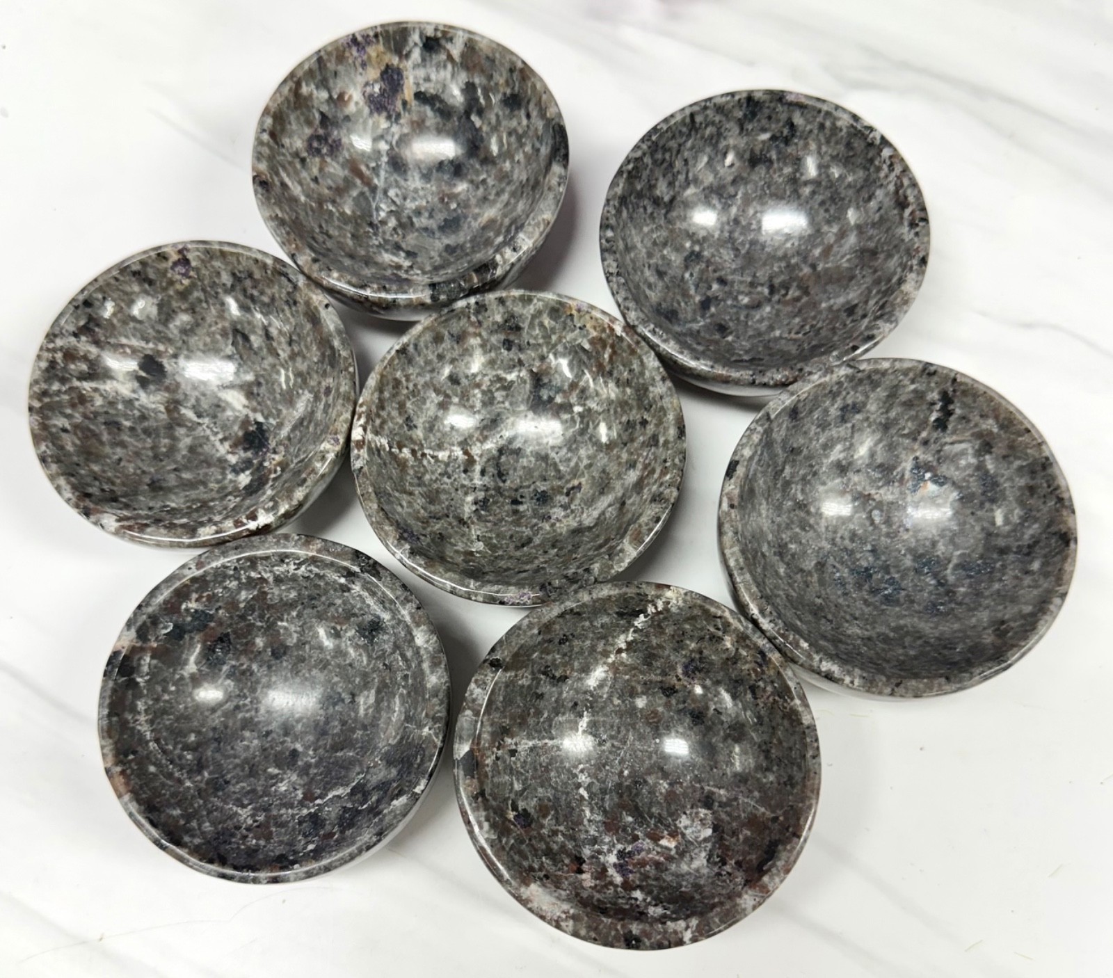 Wholesale 7 Pcs Natural Yooperlite Emberlite Bowls Crystal Healing Energy