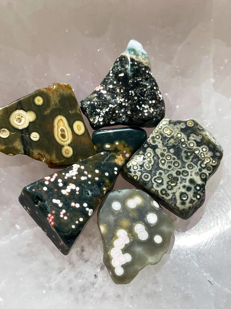 8th Vein Ocean Jasper Tumbles – Old Stock -Kabamby Ocean Jasper Rocks – lot Of 6