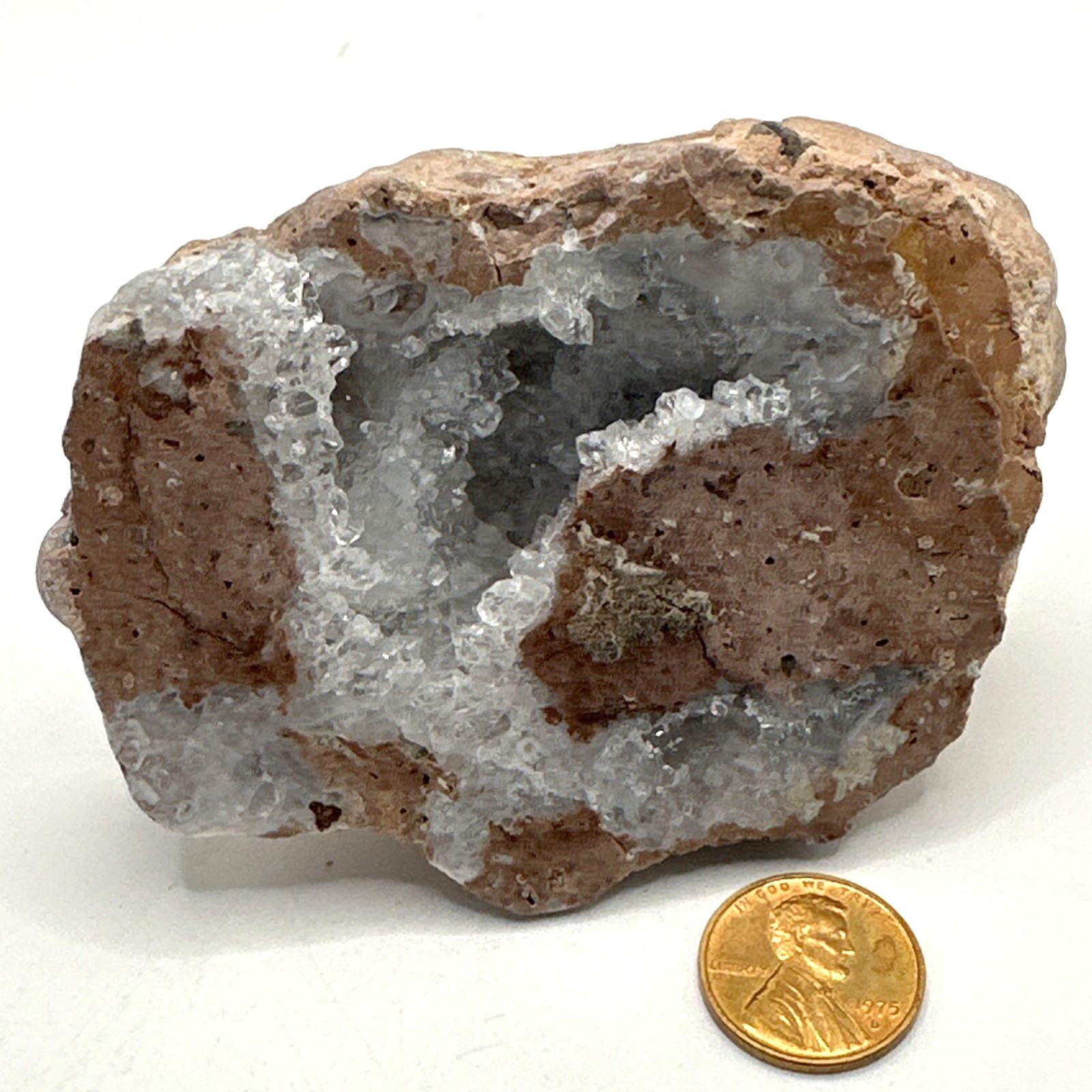AMAZING Polished Crystalline Hollow Geode Half 185 Grams