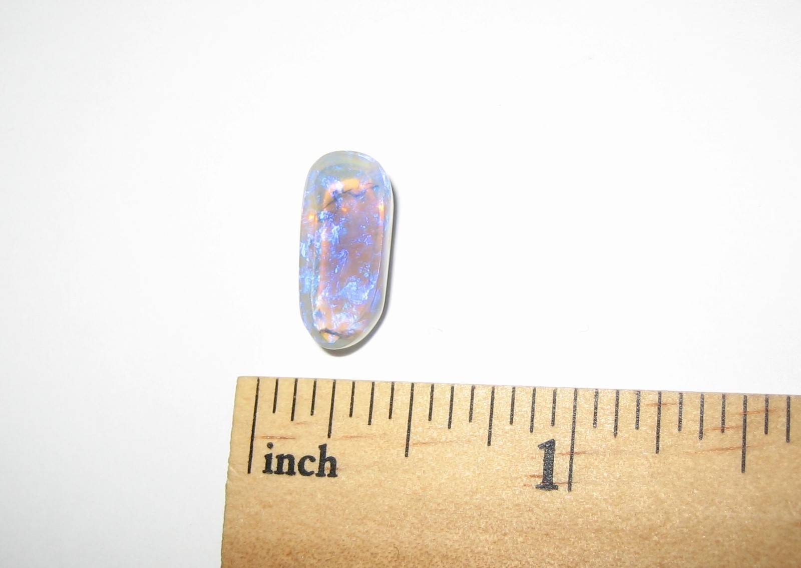 15mm x 7mm POLISHED LIGHTNING RIDGE OPAL CRYSTAL CABOCHON FULL COLOR BLUE 4ct *1