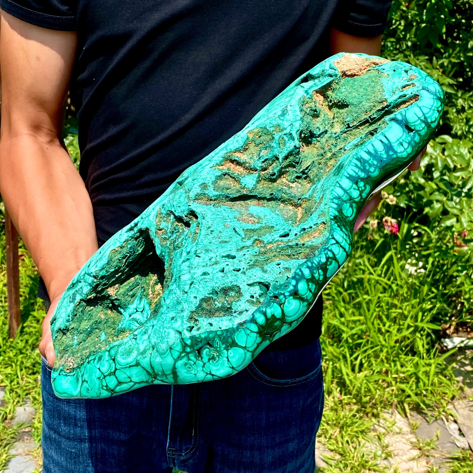 59.39LB Natural chrysocolla/Malachite transparent cluster rough mineral sample