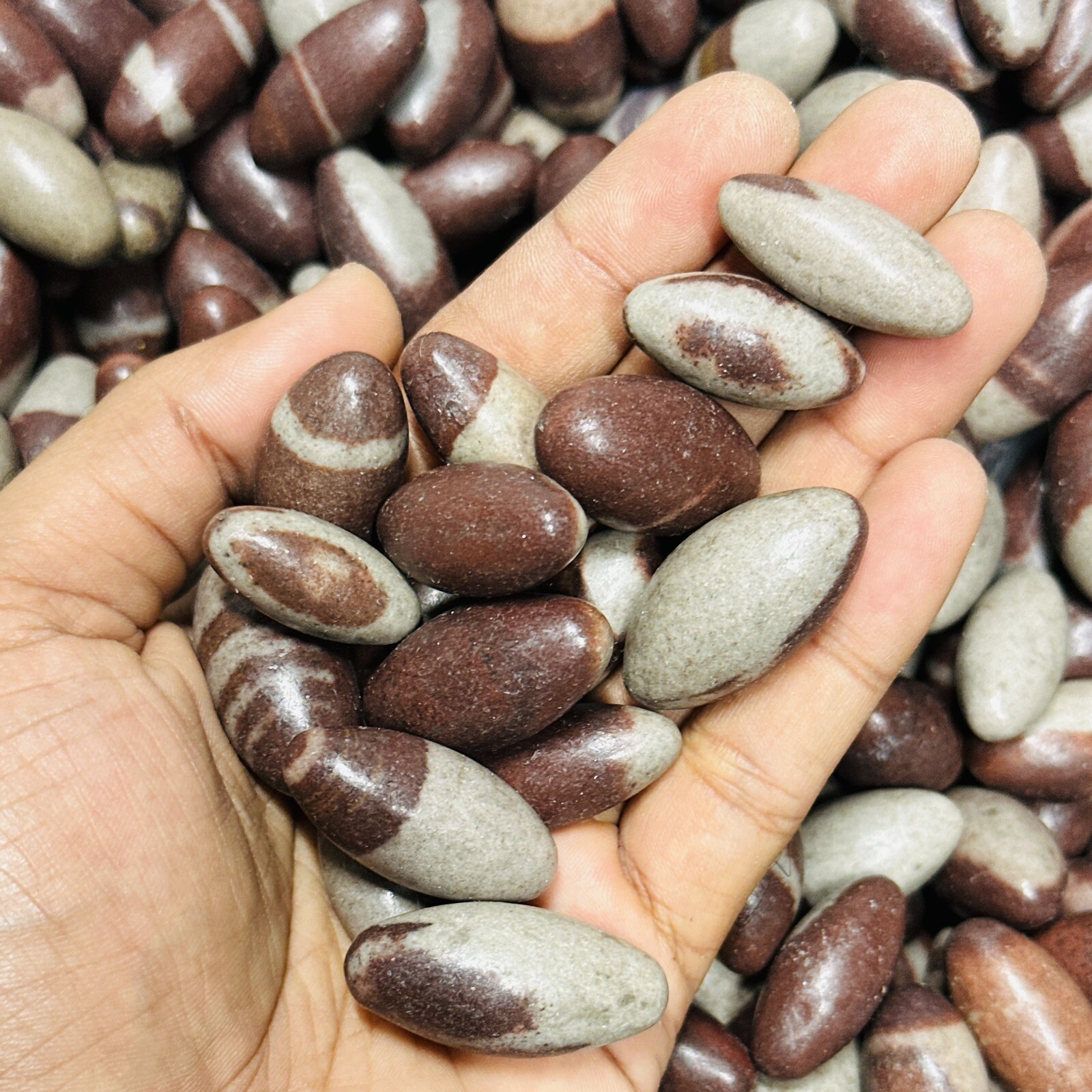 10 pc small 1” Shiva Lingam stone from India – Narmada River High Quality