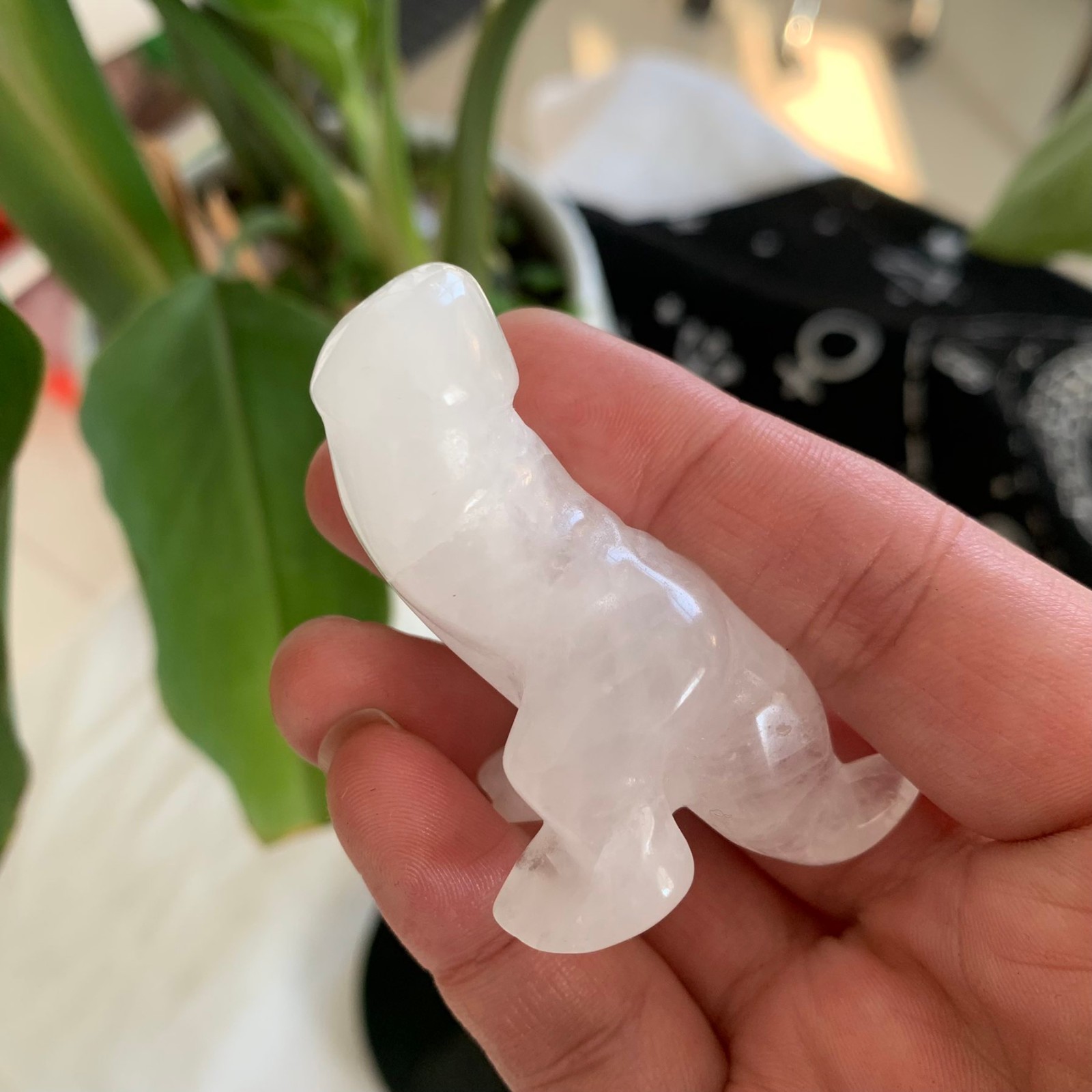 36g Clear Quartz Penis Monster Sculpture Hand-Carved Crystal Collection Art Deco