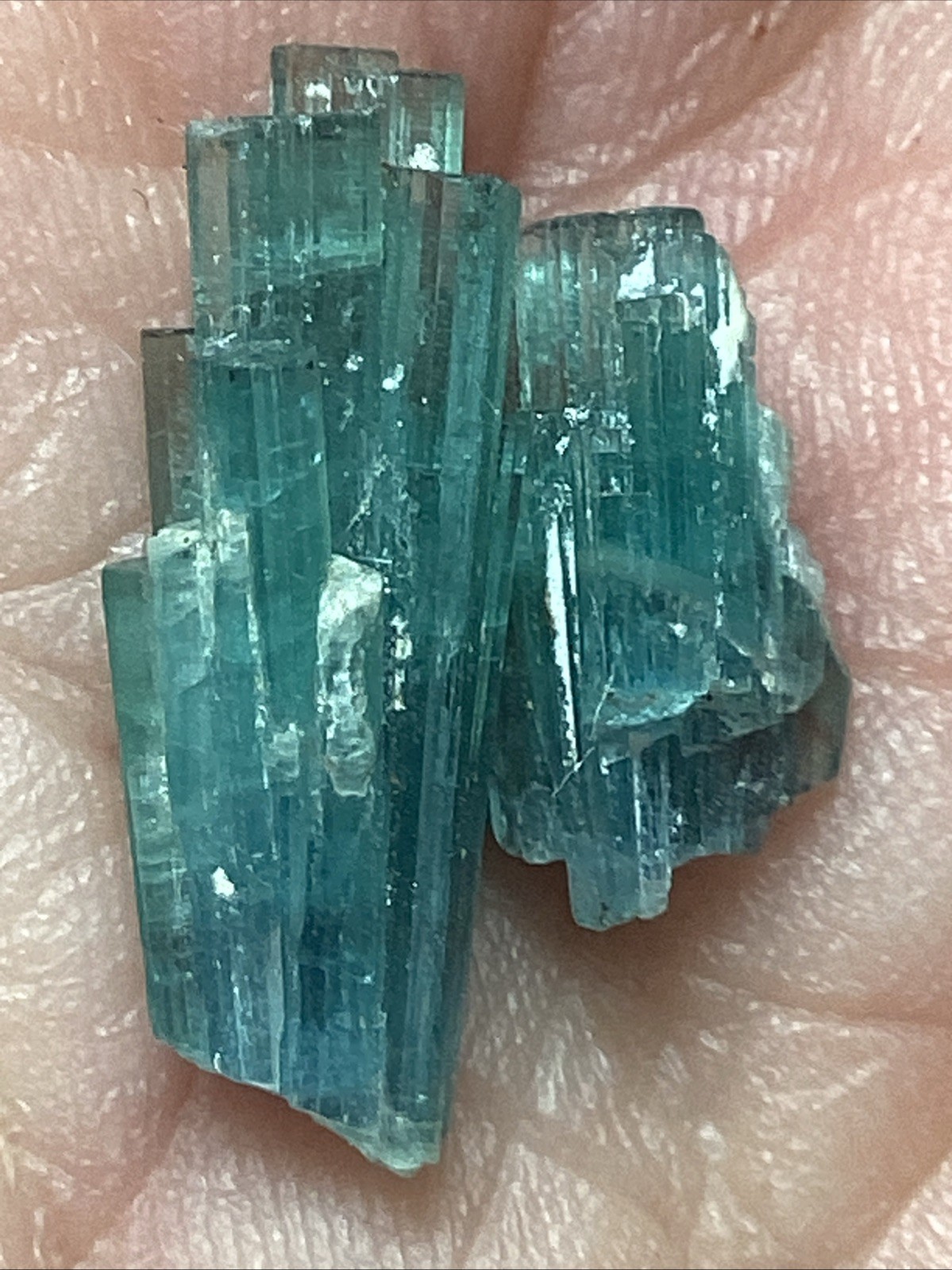 2 Fan Shape Natural Crystal Sprays Indicolite Tourmaline #300