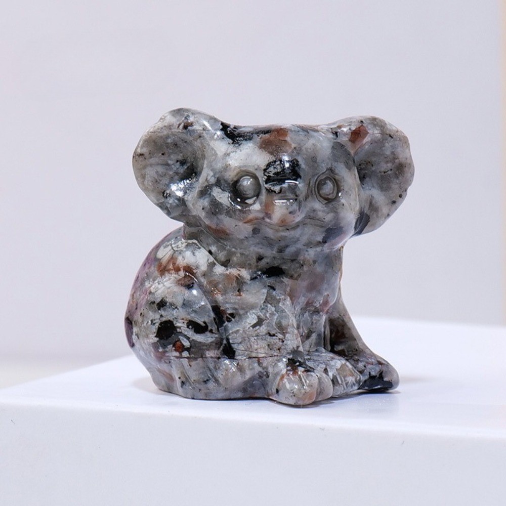 Natural Mixed Crystal Koala Statue Carving Reiki Healing stone Decor Gift random