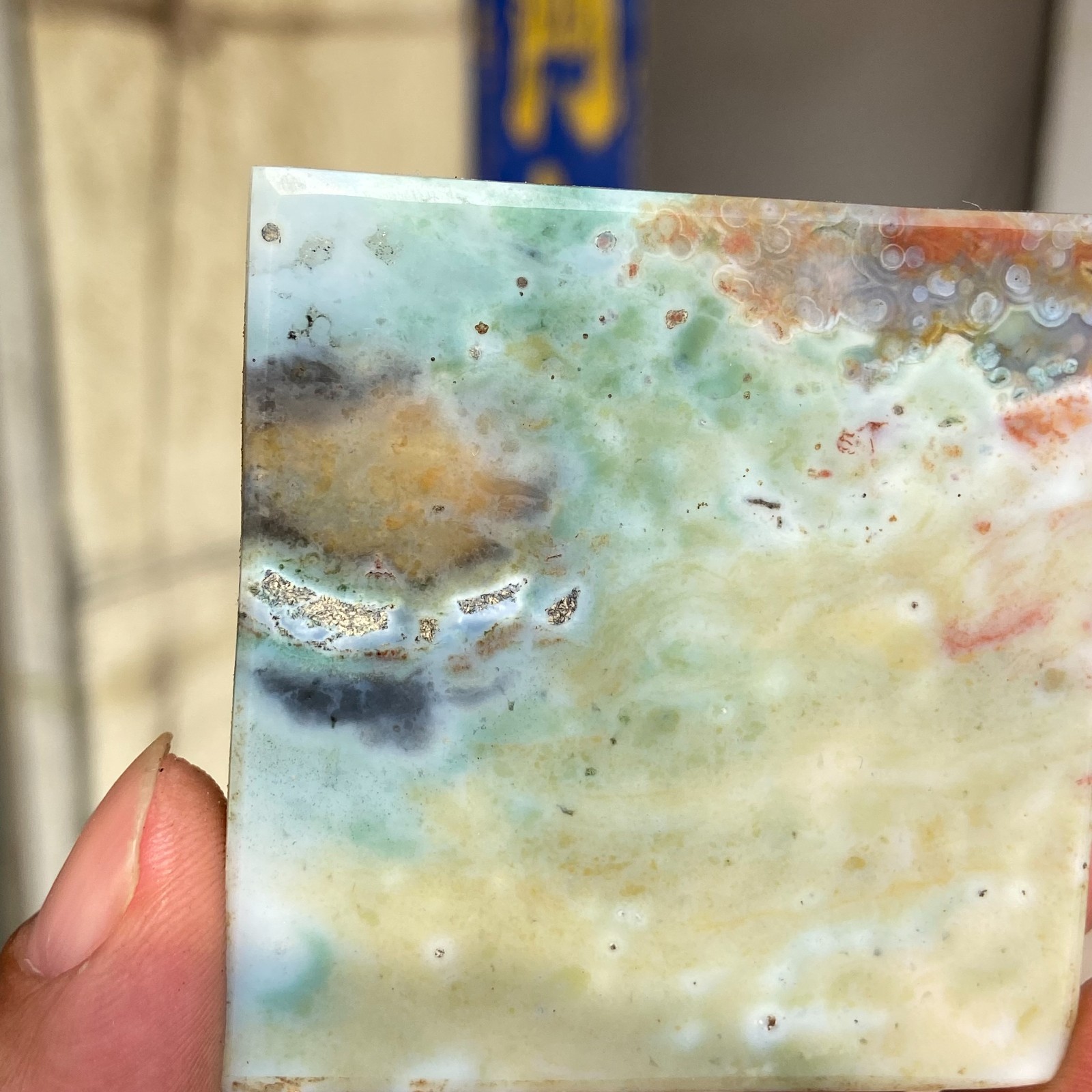 110g Rare Colourful Natural Ocean Jasper Rough Crystal Mineral Specimen Healing