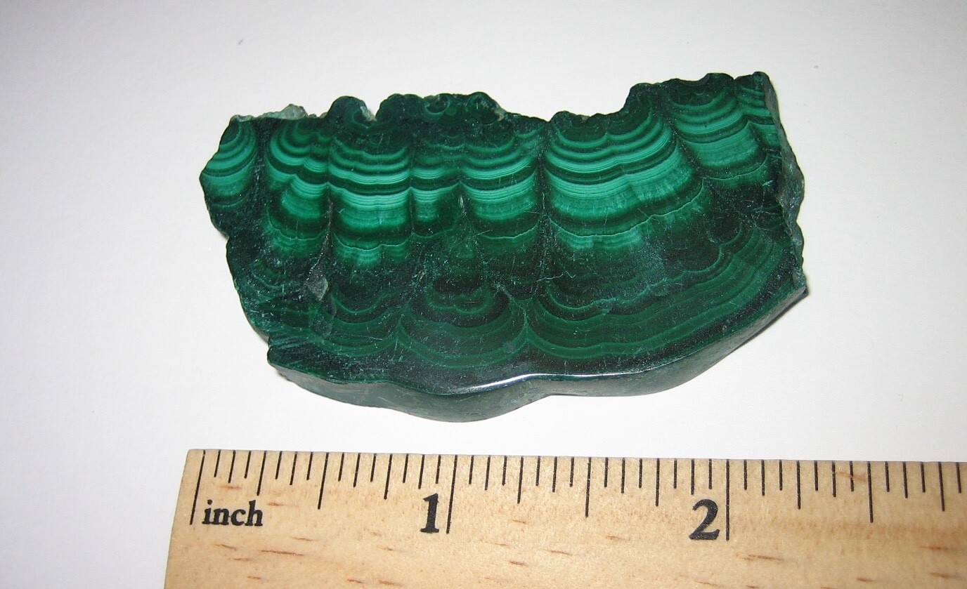 2.3″ x 1.25″ POLISHED NATURAL MALACHITE STONE MINERAL SLAB FROM THE CONGO 42g *1