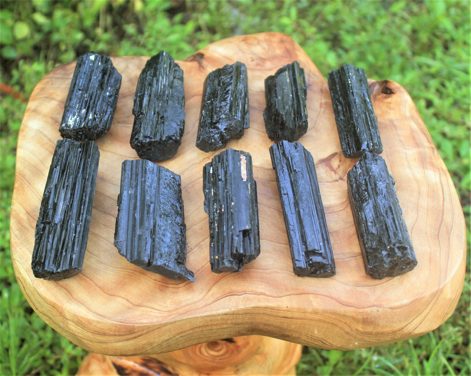 Large Black Tourmaline PREMIUM EXTRA A GRADE Shiny Rough Rod Log (3 – 4 oz)