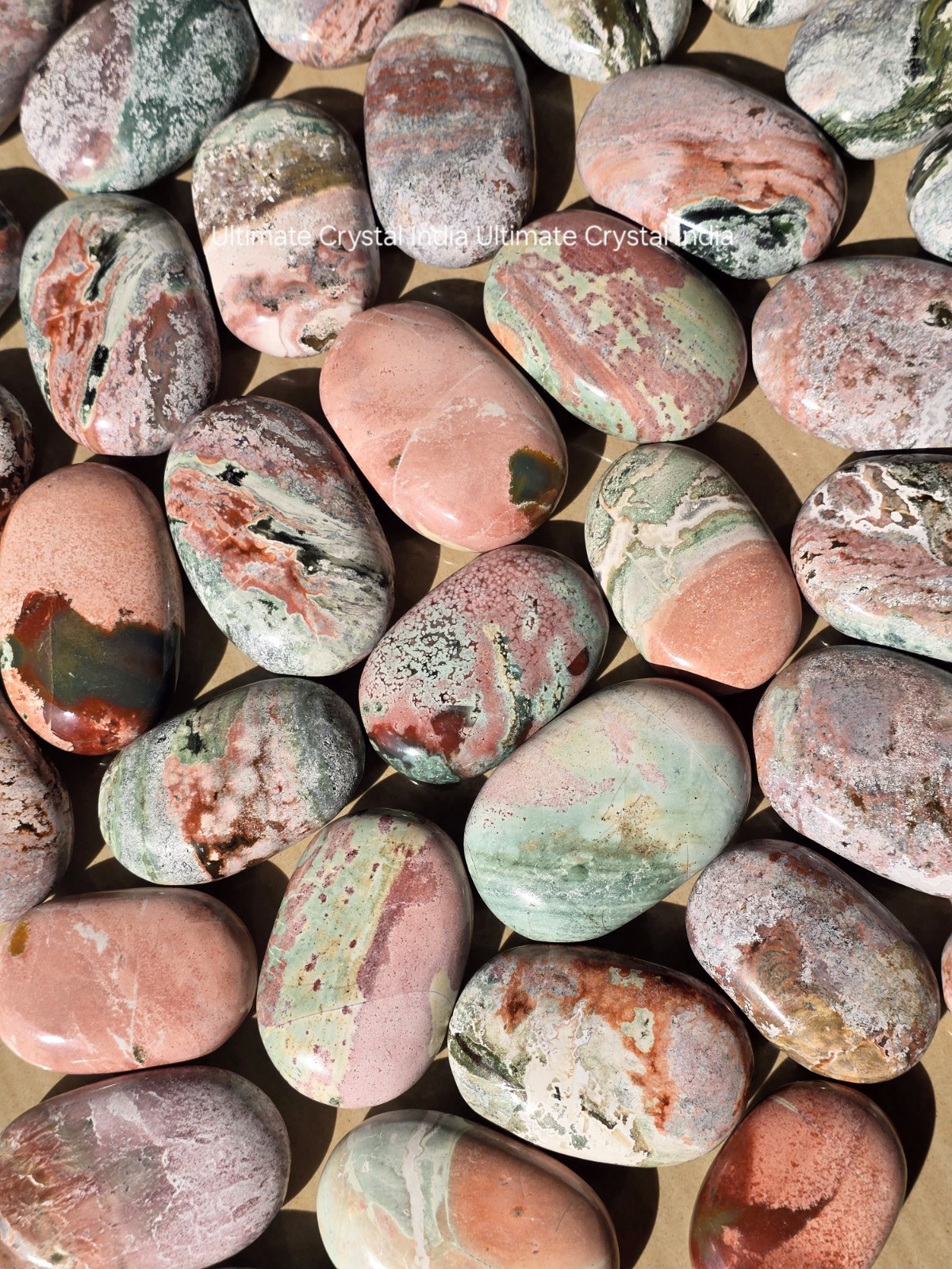 Unicorn Jasper Palm Stones: Self Love, Heart Chakra, Healing Crystal, Gift