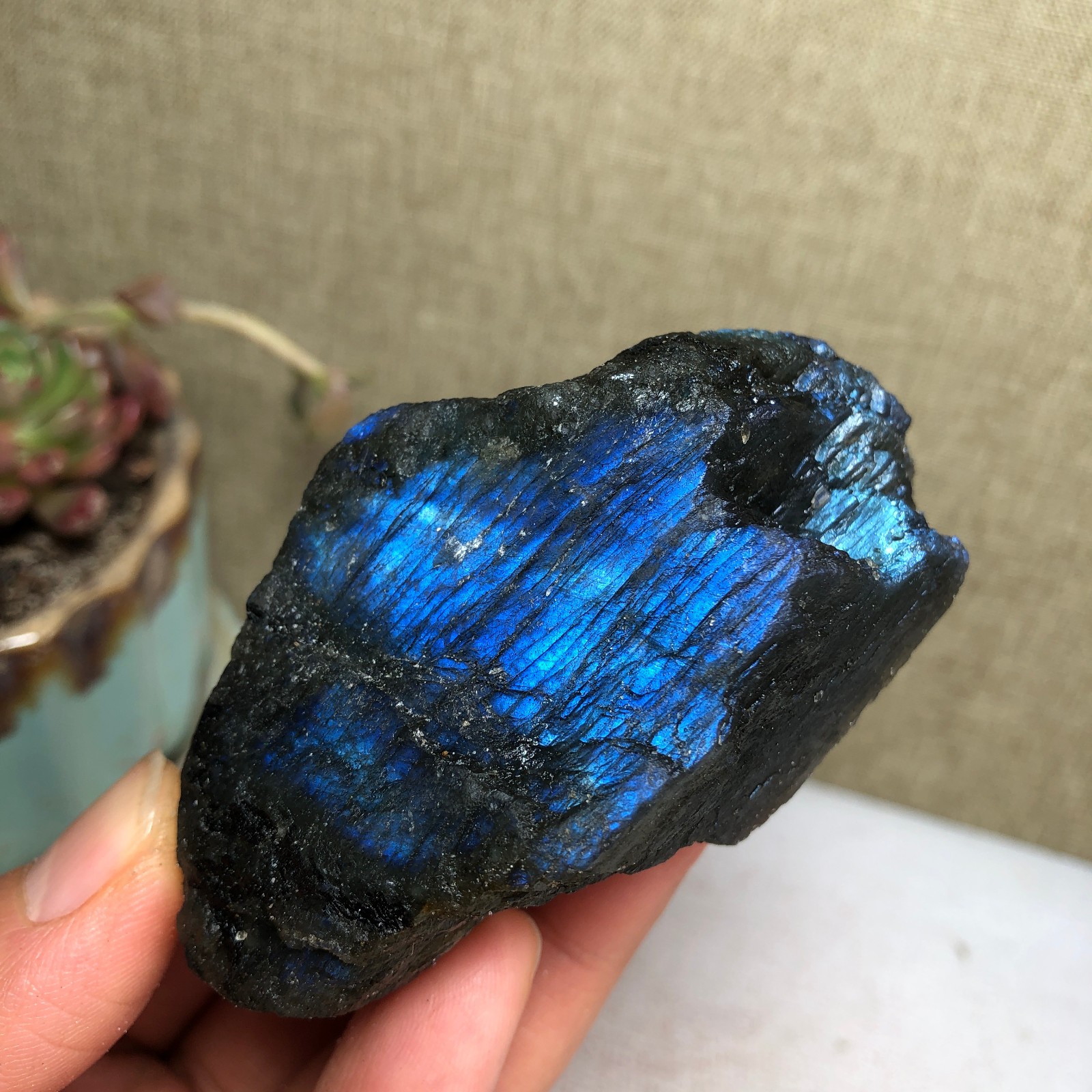 70mm Natural Labradorite Crystal gemstone rough original Specimen 142g A3458