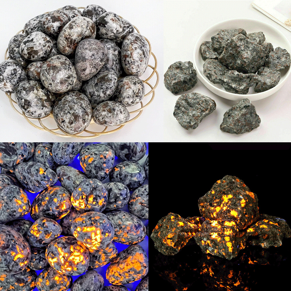 Wholesale “Raw” “Polished” Yooperlite UV Fluorescent Glowing Fire Chunks Stone