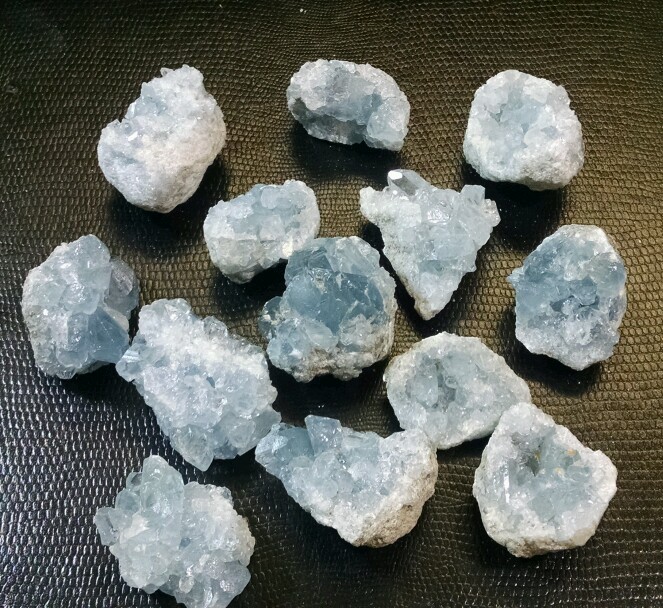 XSmall AA grade Natural Celestite Mineral Cluster from Madagascar .75-1″ ech 1pc