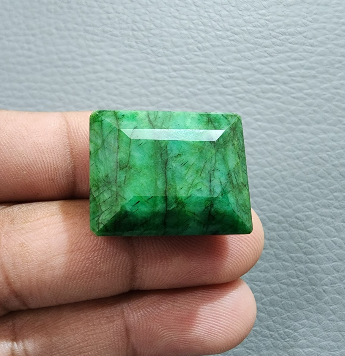 Gorgeous A+ Green Brazilian Emerald Rectangle Shape Loose Gemstone Jewelry 75 Ct