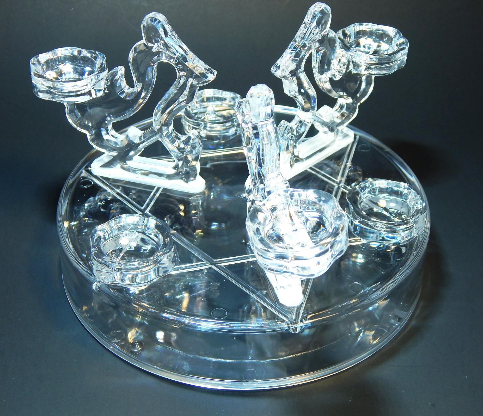Seven Sphere Fillable Gemstone Stand Crystals Display Holder (A)