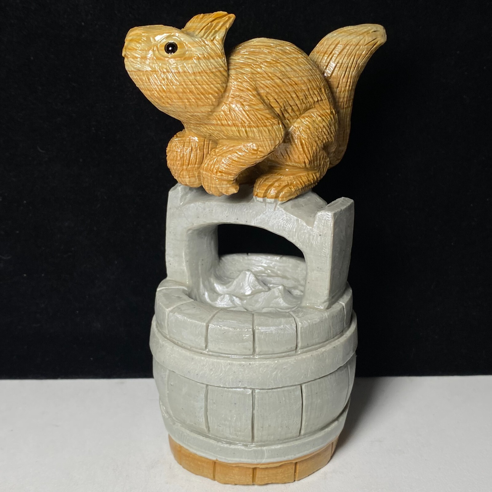 Natural Crystal Quartz Mineral Specimen Songhua Stone Handcarved Squirrel Gift