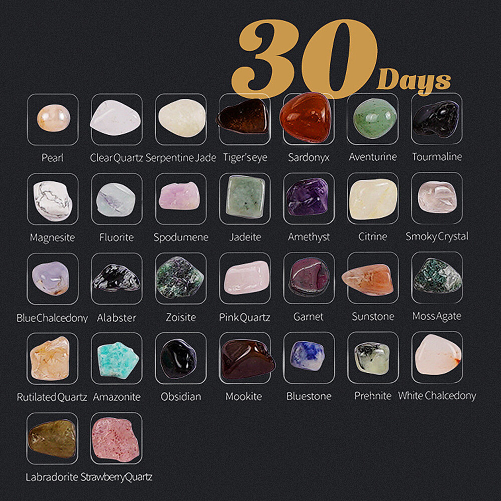 Birthstone 12 Months Birthday Stone Wood Photo Frame Crystal Healing Reiki gifts