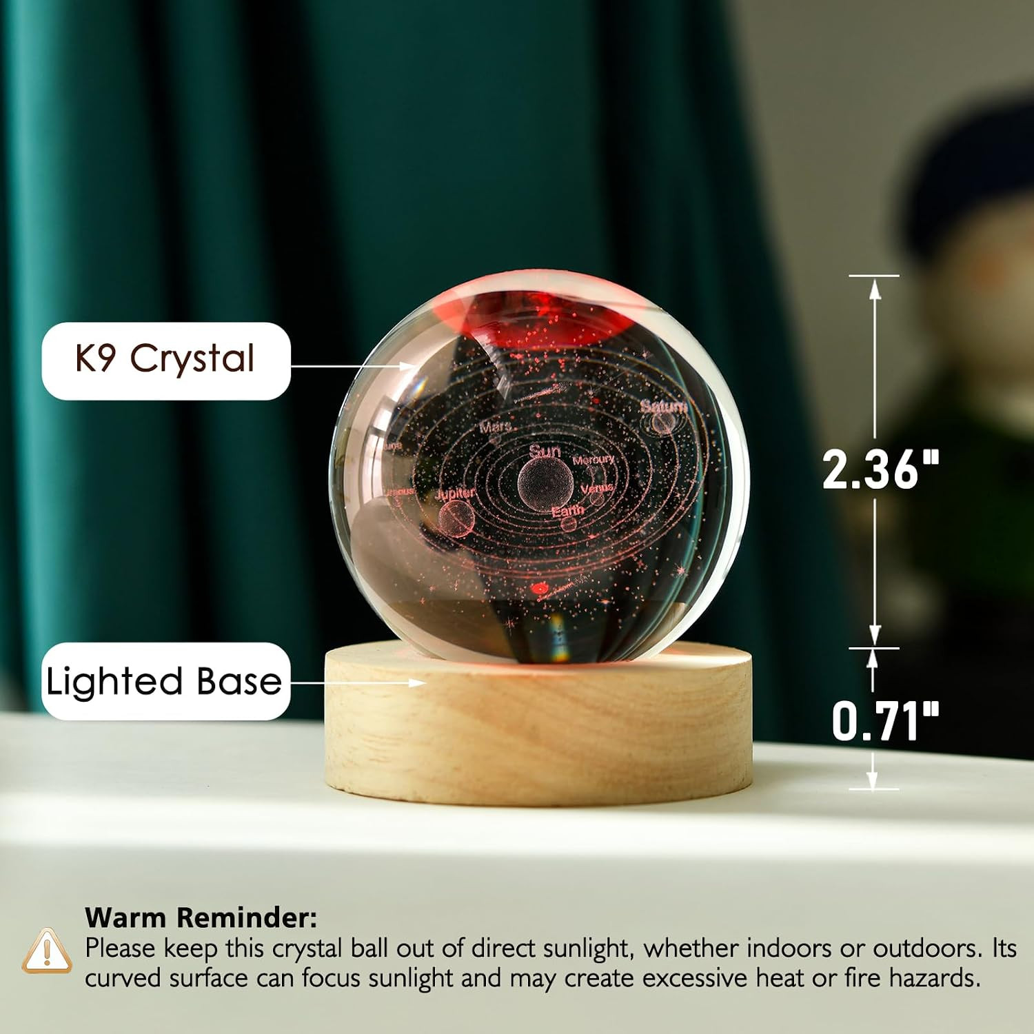 3D Solar System Crystal Ball 60Mm Universe Gifts for Space Lovers |