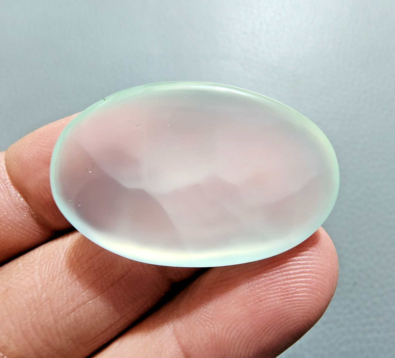 Natural 52 Carat Chalcedony Oval Shape Cabochon Loose Gemstone Large Milky