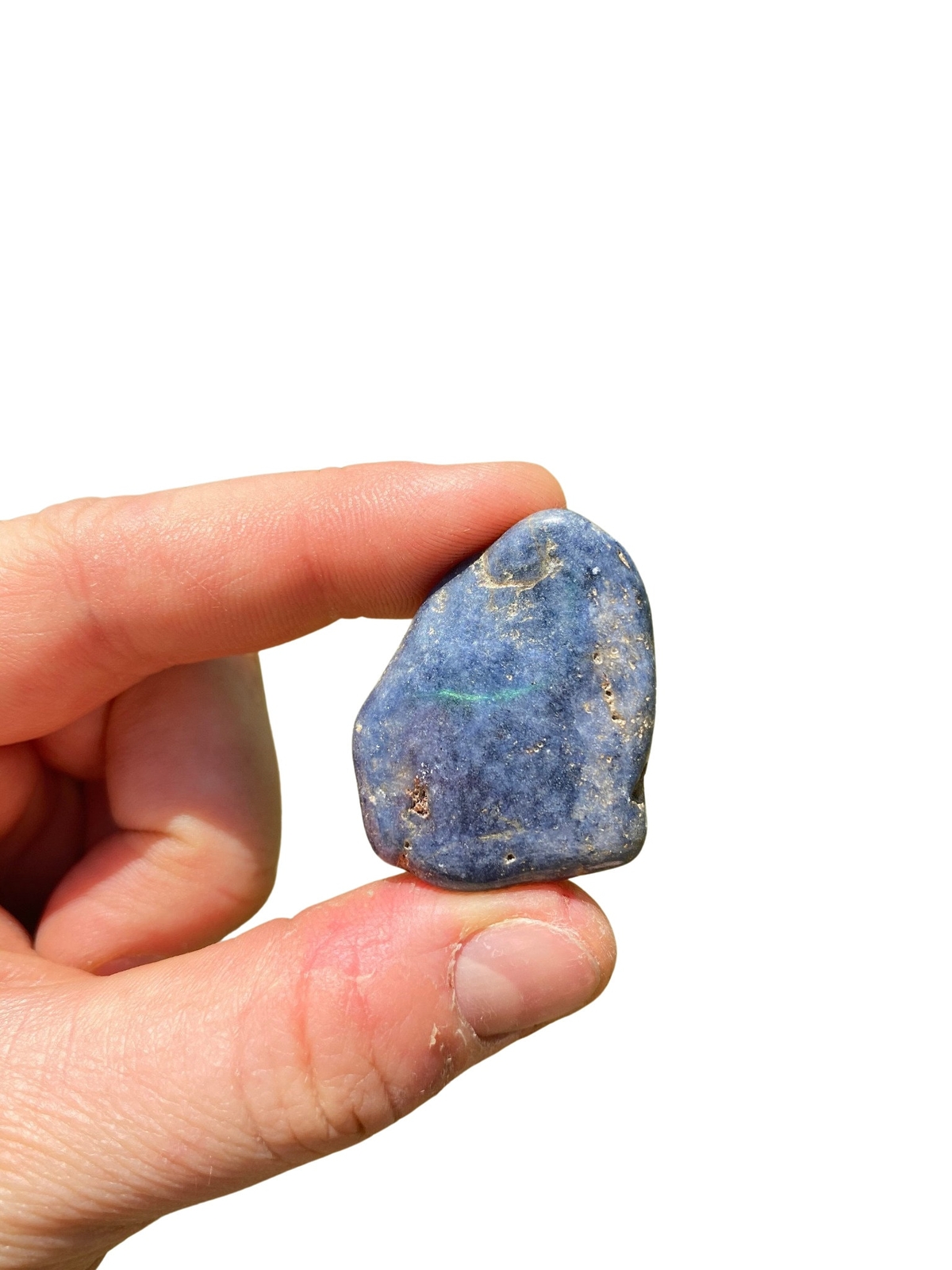 Blue Sapphire Tumbled Stone, Polished Natural Blue Sapphire Crystal from India