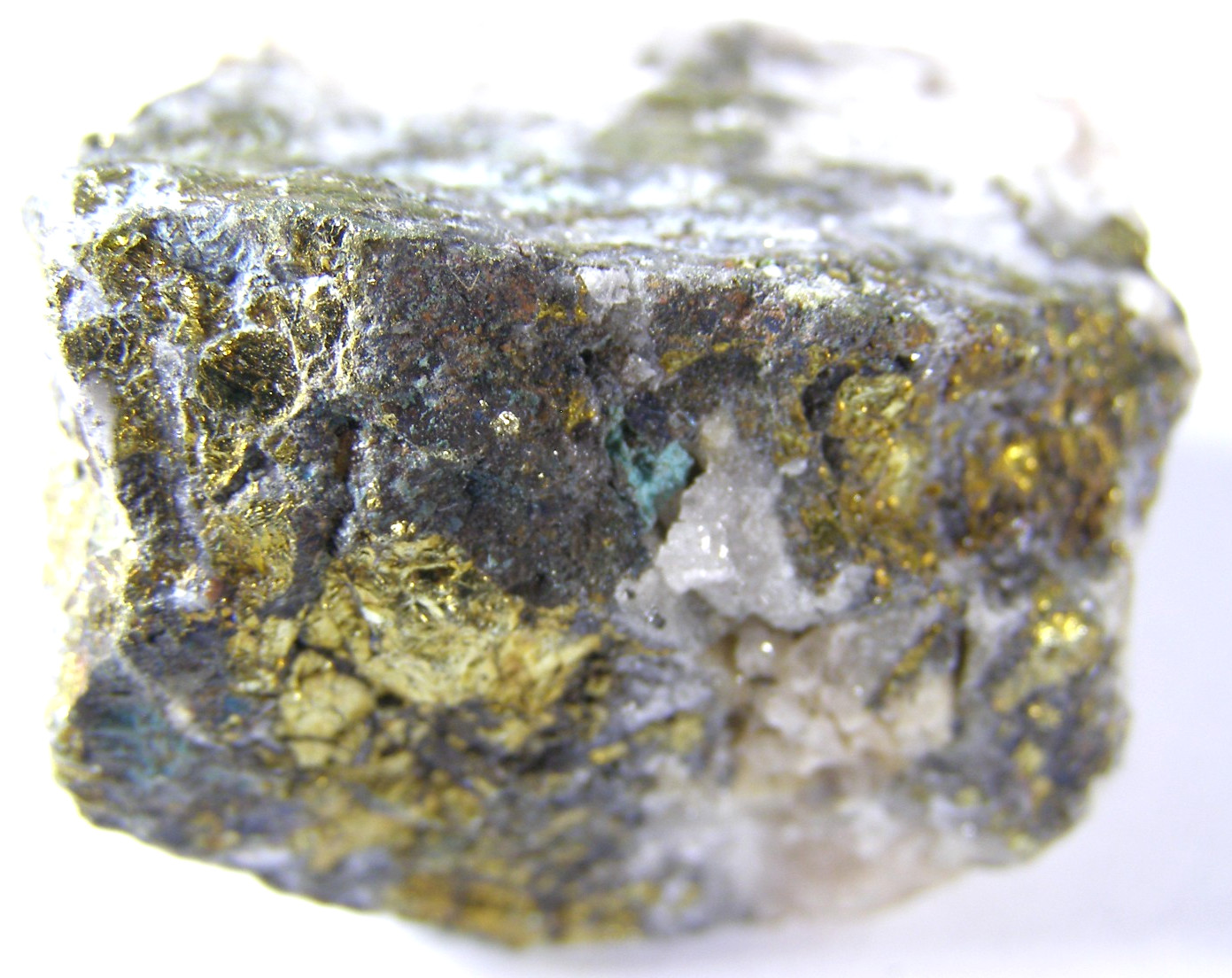 NATURAL CHALCOPYRITE CRYSTALS ON MATRIX ROCK – NORWAY – 3.6 x 3.5 x 2.8 cms #11
