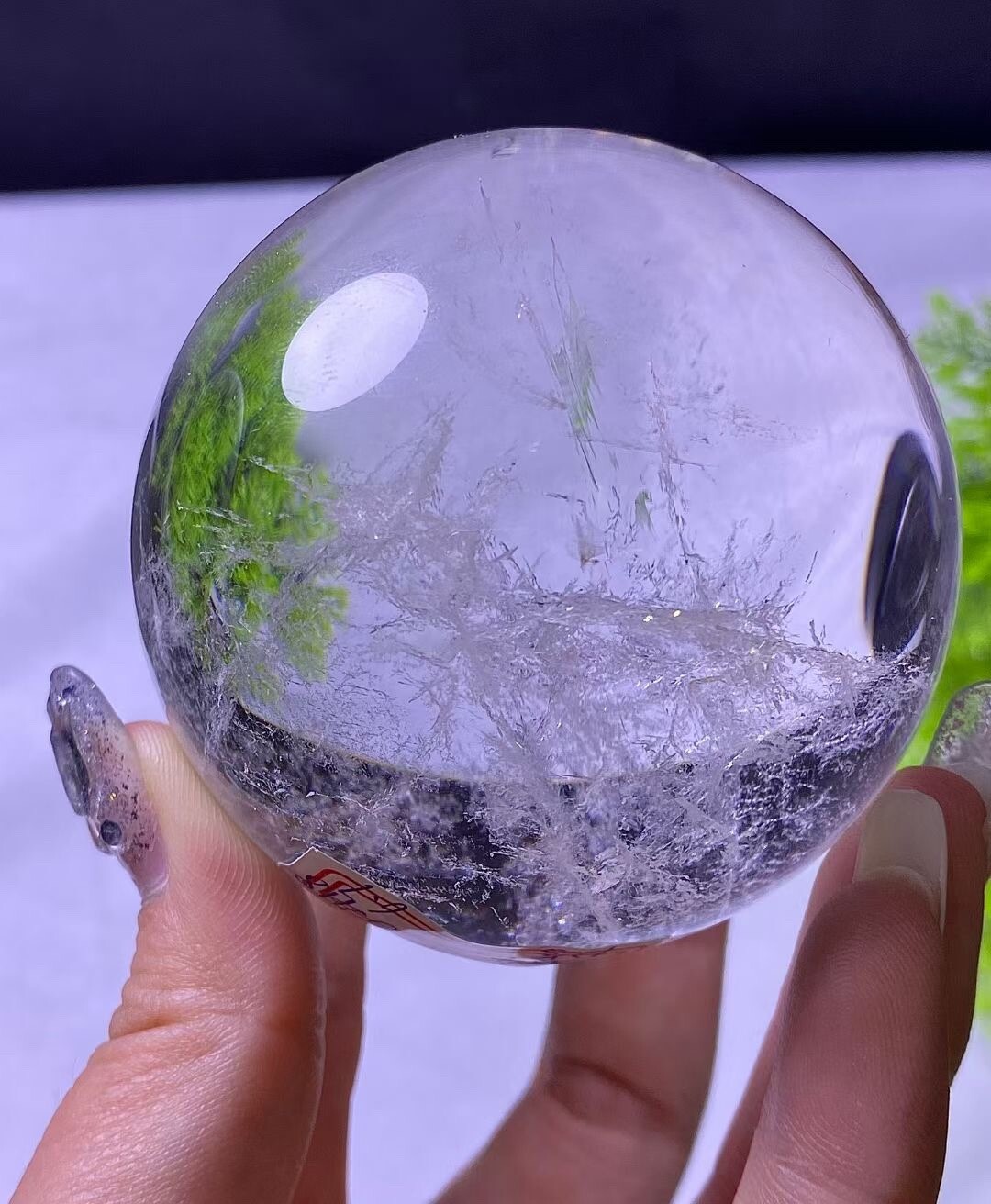 0.9LB high quality Natural Clear Quartz Ball Crystal Reiki energy Sphere healing