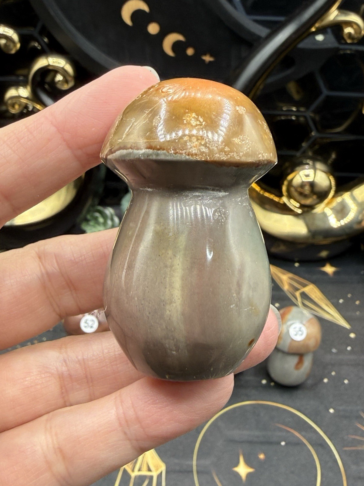 Natural Polychrome Jasper Mushrooms Carvings Free shipping