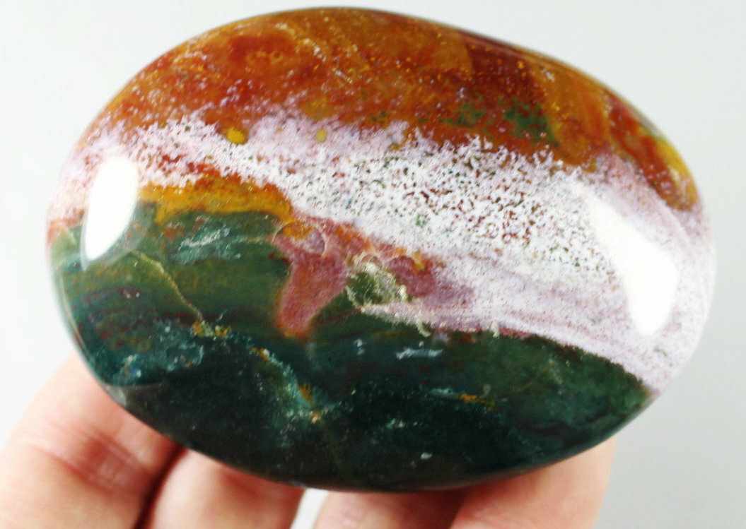 189g Natural Ocean Jasper Agate Quartz Crystal Palm Stone Mineral Specimen