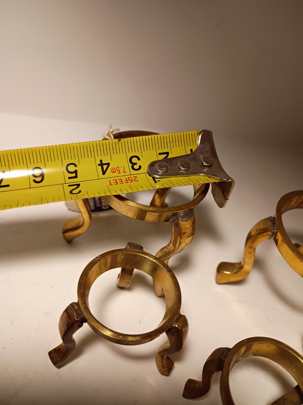Vintage Solid Brass Egg Holder Stand Set Of 6 3 Large 3 Small Some Tags India