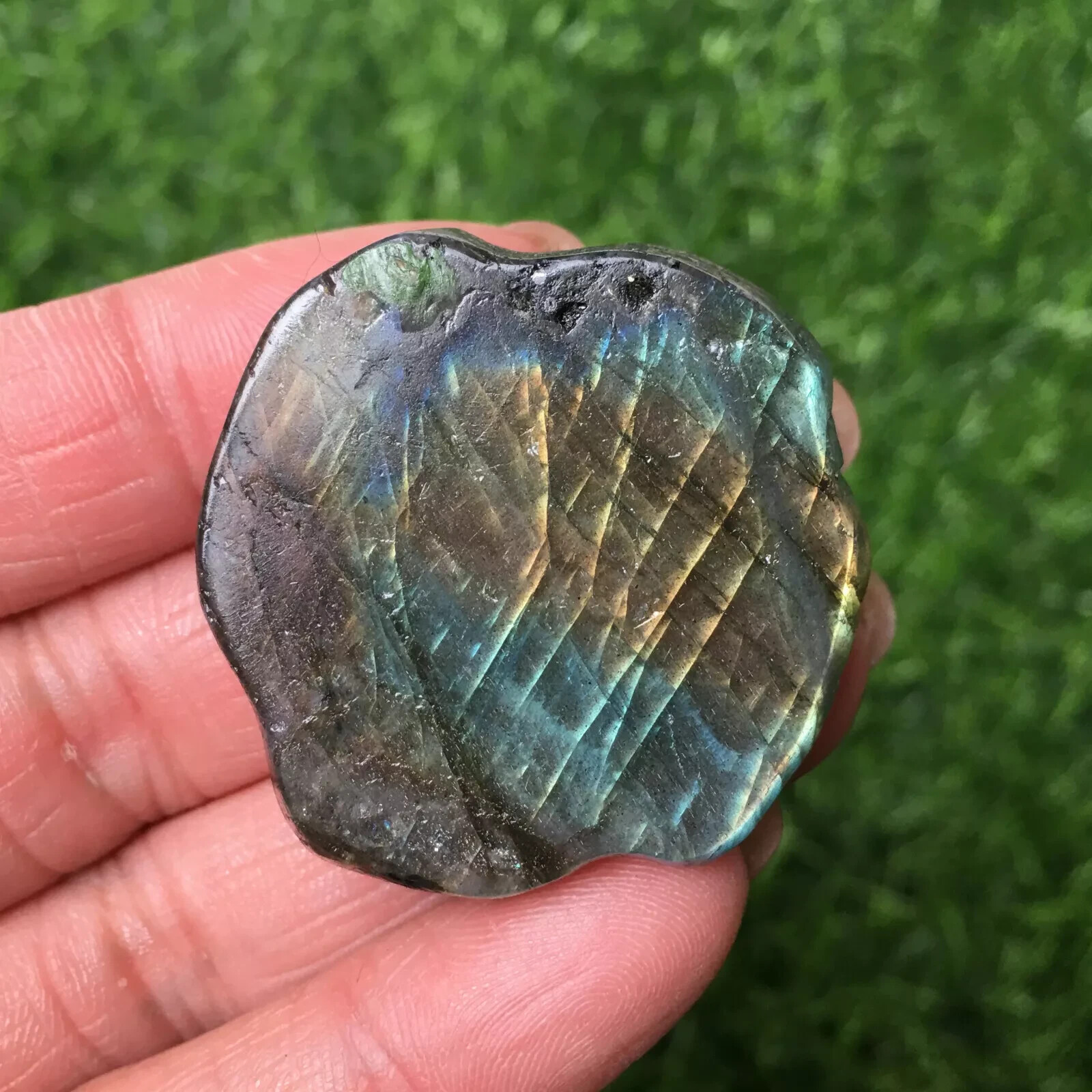 Natural Labradorite Handmade rose flower skull Quartz Crystal Healing gift 1pc