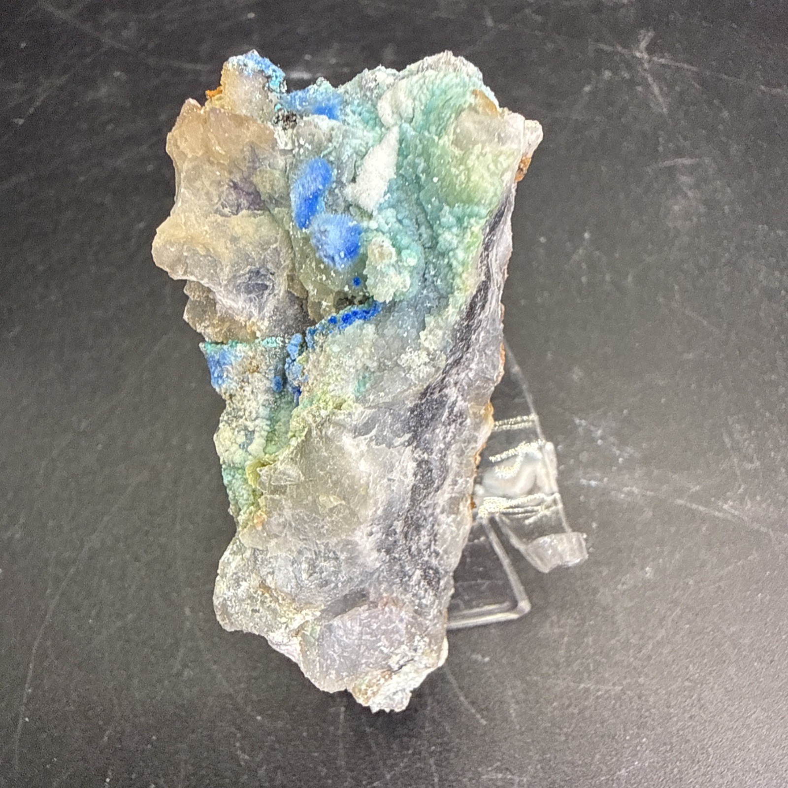 Natural Cyantrichite ,Aragonite, Fluorite & Gibbsite Specimen! Minerals, UV 👀!