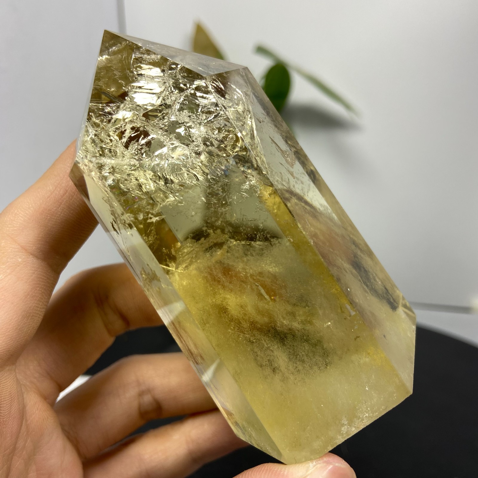 290g Natural smoky Citrine Obelisk Quartz Crystals specimen tower Healing Gems
