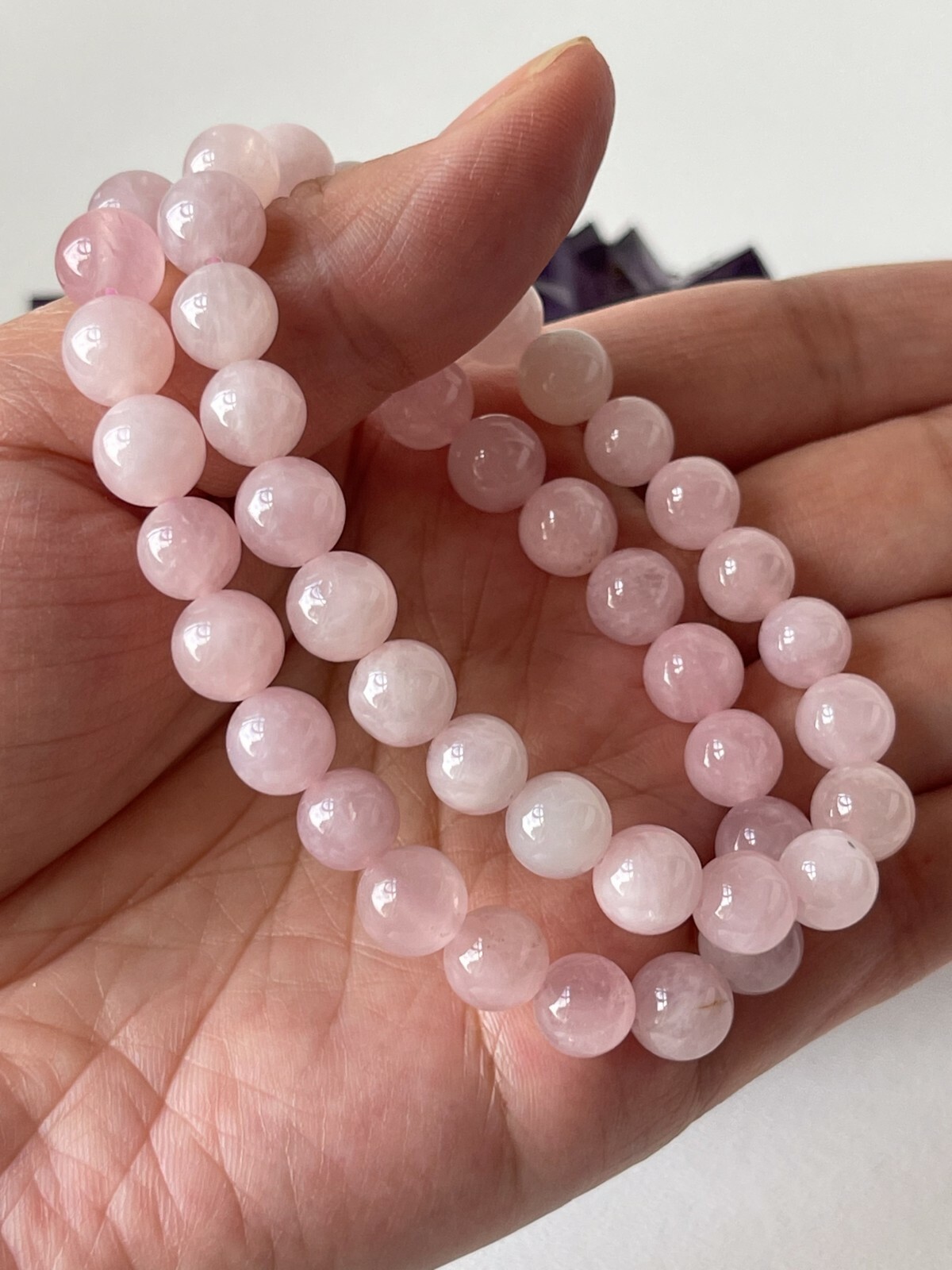 Grade A++ Rose Quartz Crystal Bead Bracelet 8mm, Genuine Gemstone, Wholesale Lot