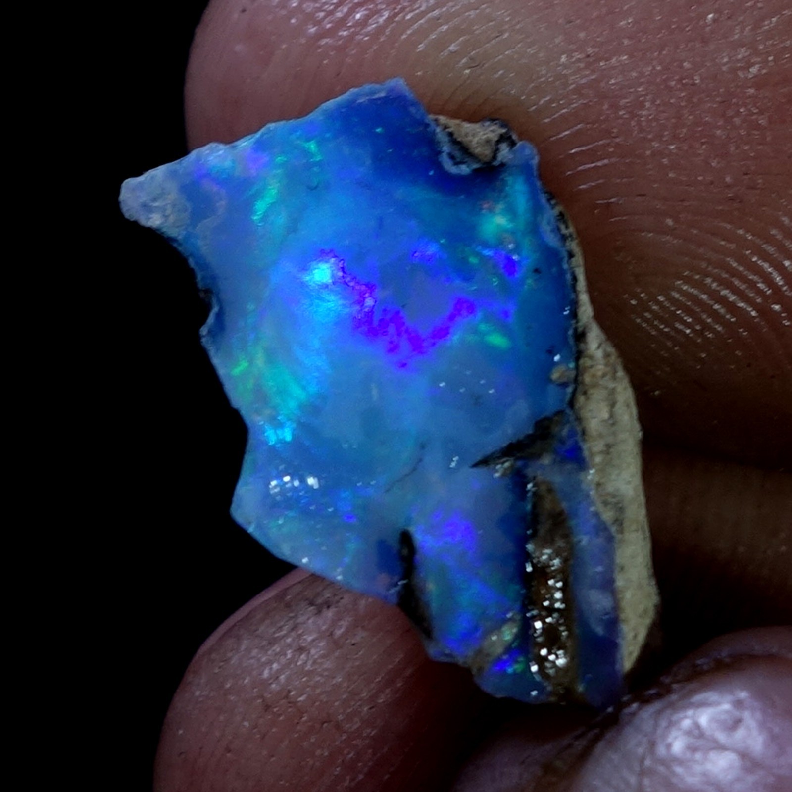 AA+ Ethiopian Dry Opal Rough Entreated Welo Opal Multi Fire Color Flash 06.50Cts