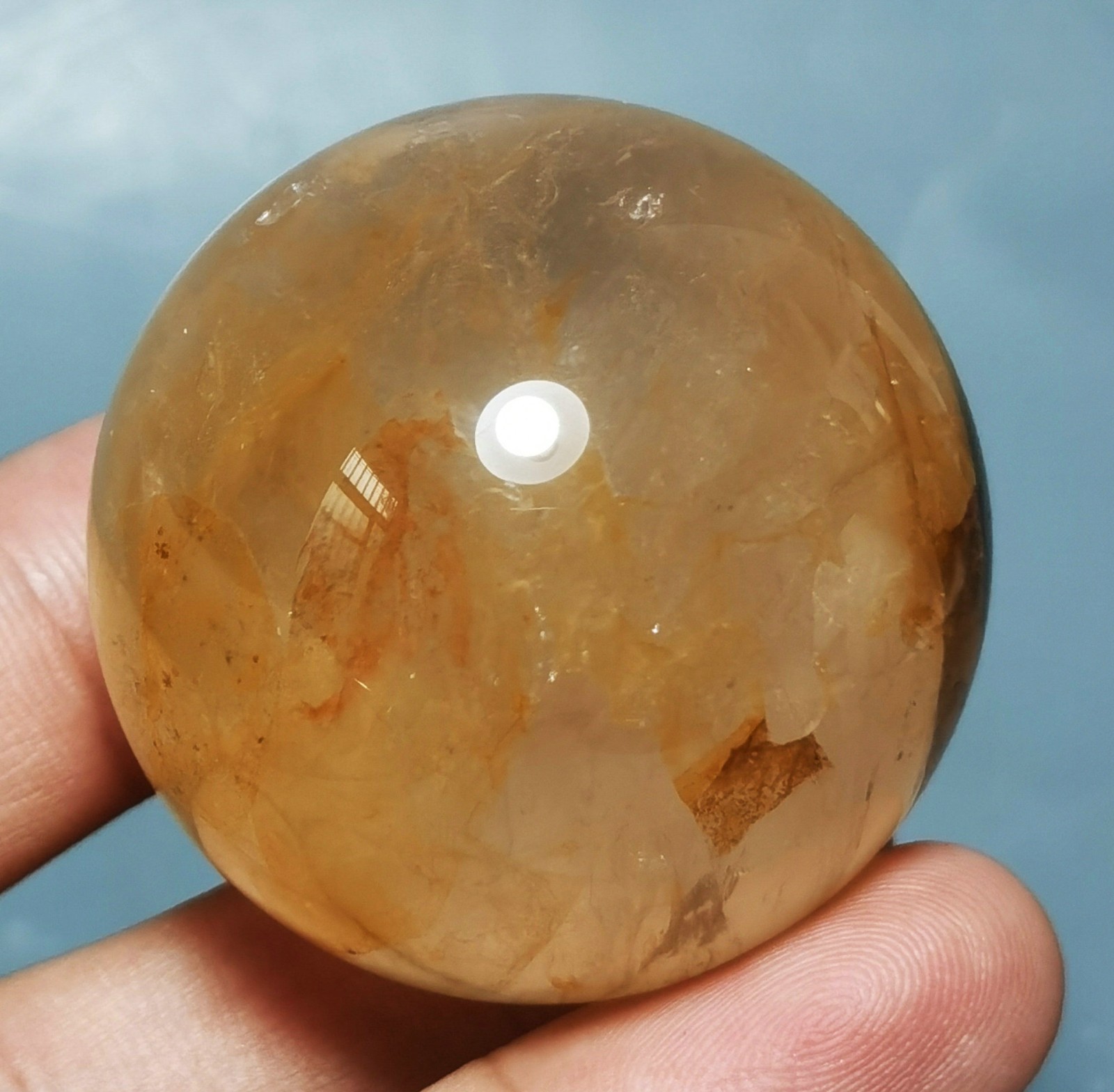 Natural Golden Healer QUARTZ Polished Sphere Ball Reiki Stone Healing