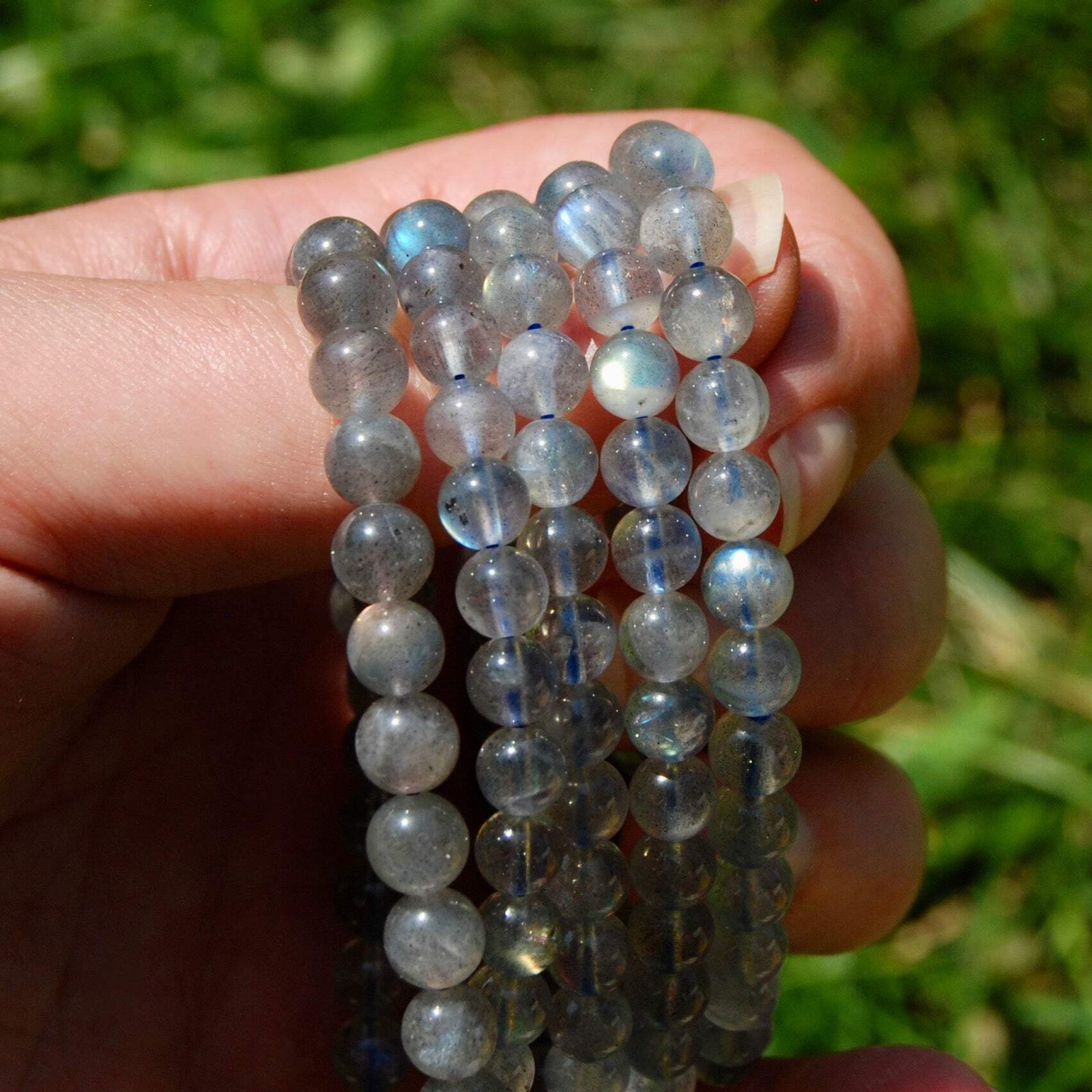 Flashy Labradorite Crystal Bracelet, 7mm Natural Super Flashy Gemstone Beads